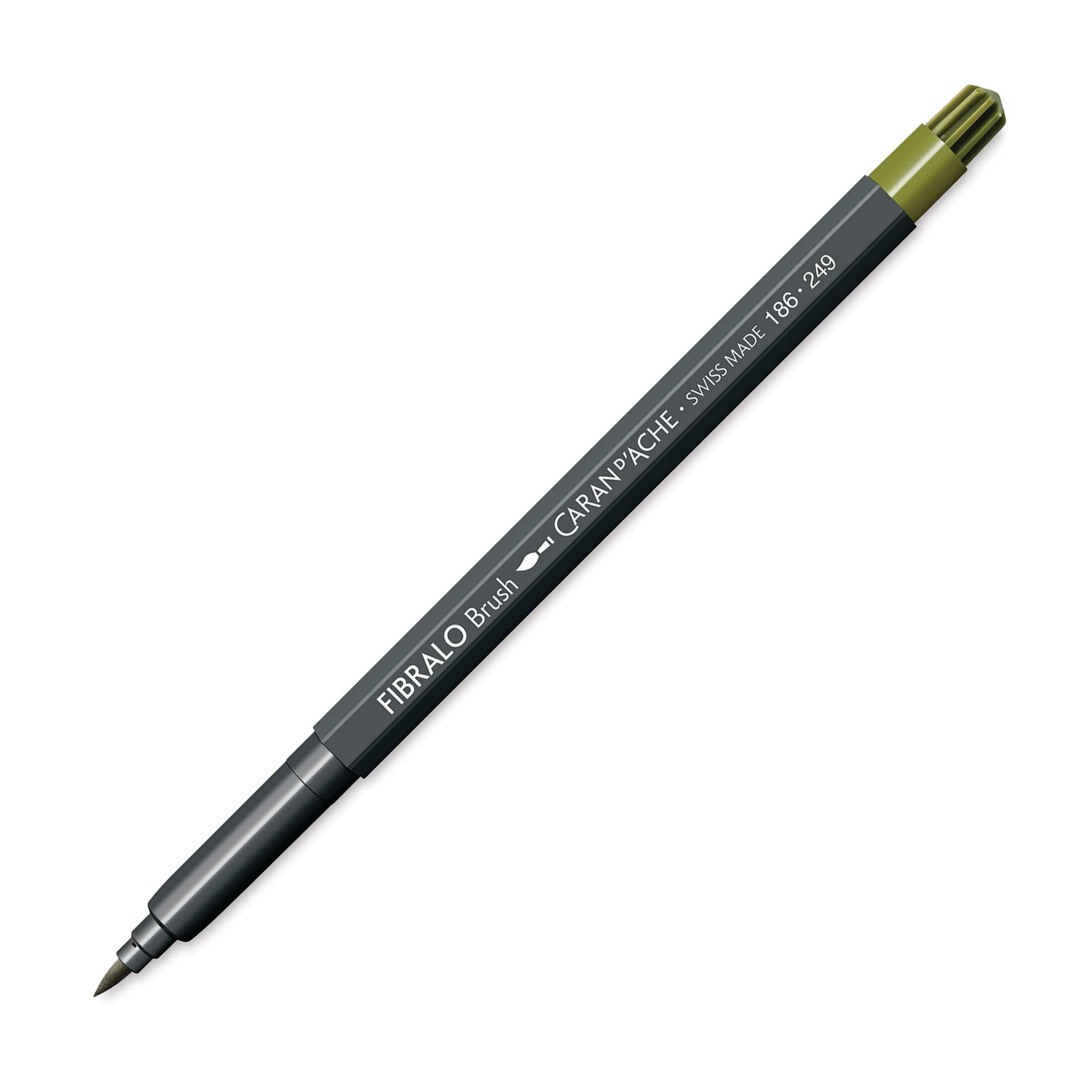 Caran d'Ache Fibralo Brush Marker - Dark Olive