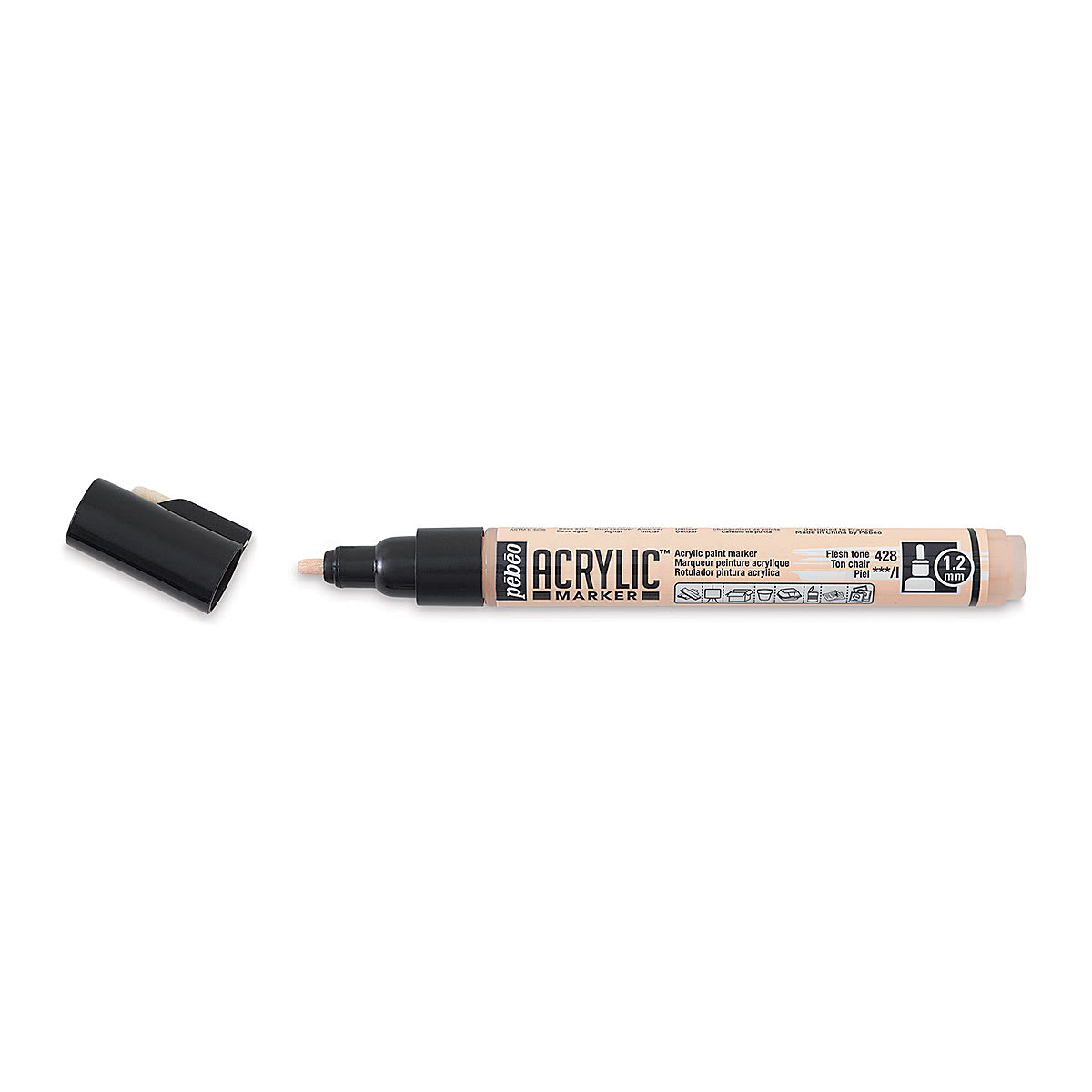 Pebeo Acrylic Marker - Pink Beige, 1.2 mm, Bullet Nib