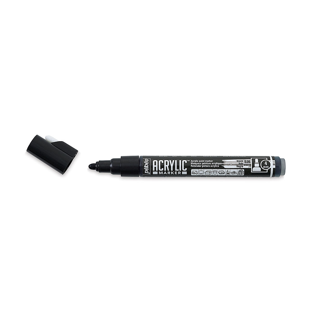Pebeo Acrylic Marker - Black, 4 mm, Bullet Nib