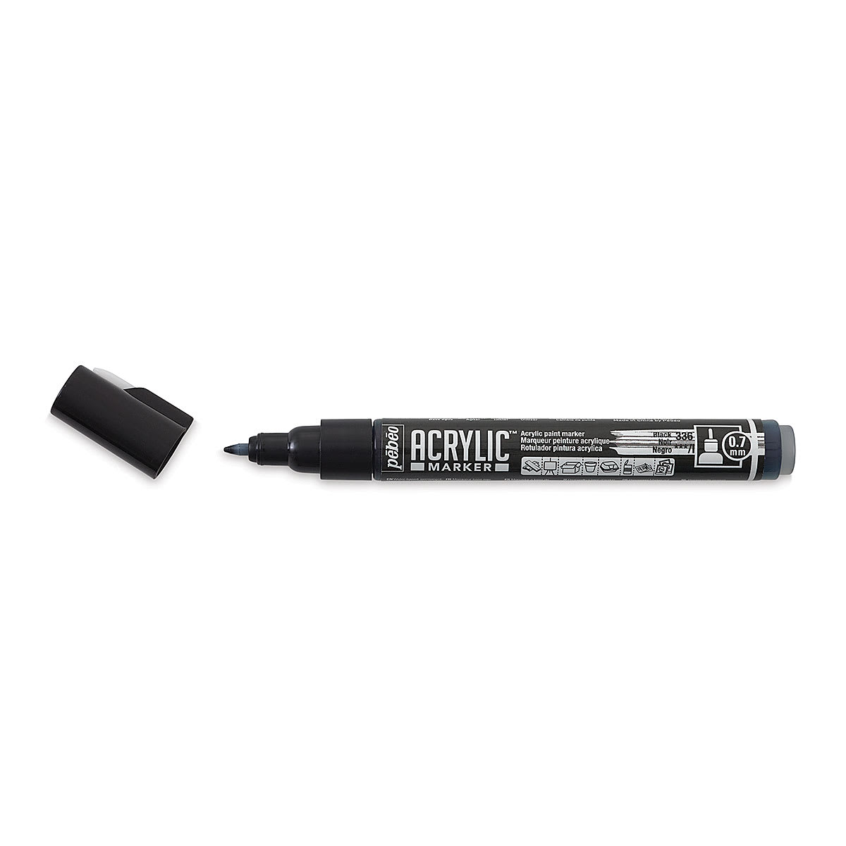 Pebeo Acrylic Marker - Black, 0.7 mm, Fine Nib