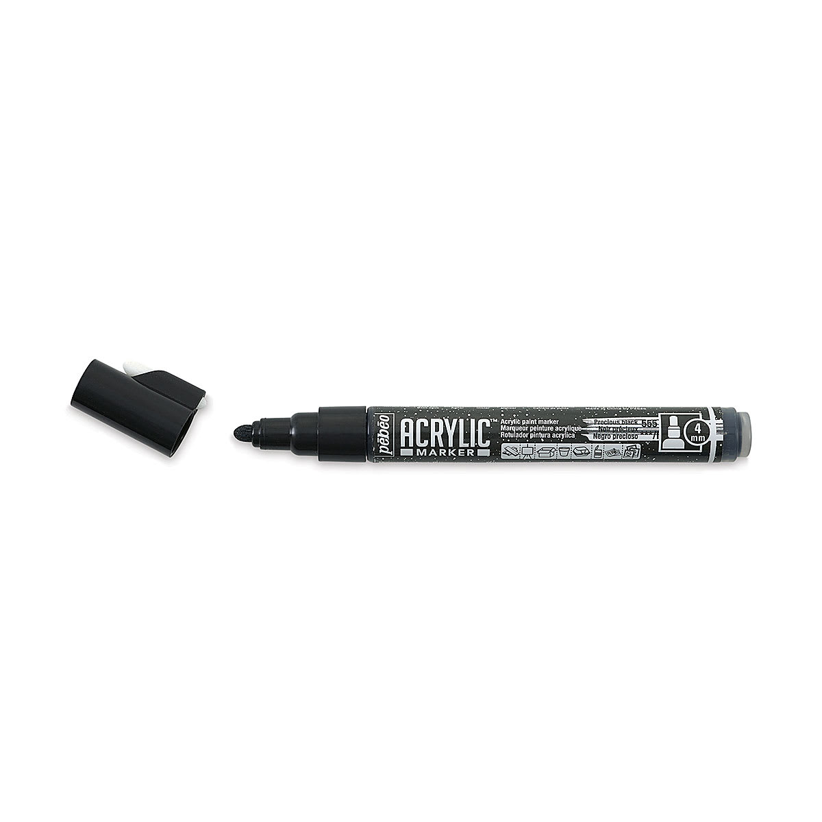 Pebeo Acrylic Marker - Precious Black, 4 mm, Bullet Nib
