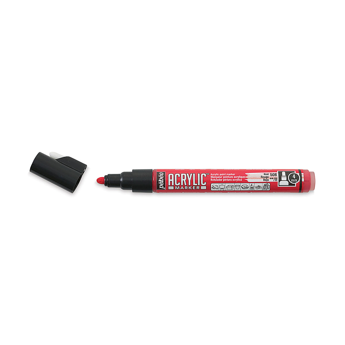 Pebeo Acrylic Marker - Red, 4 mm, Bullet Nib