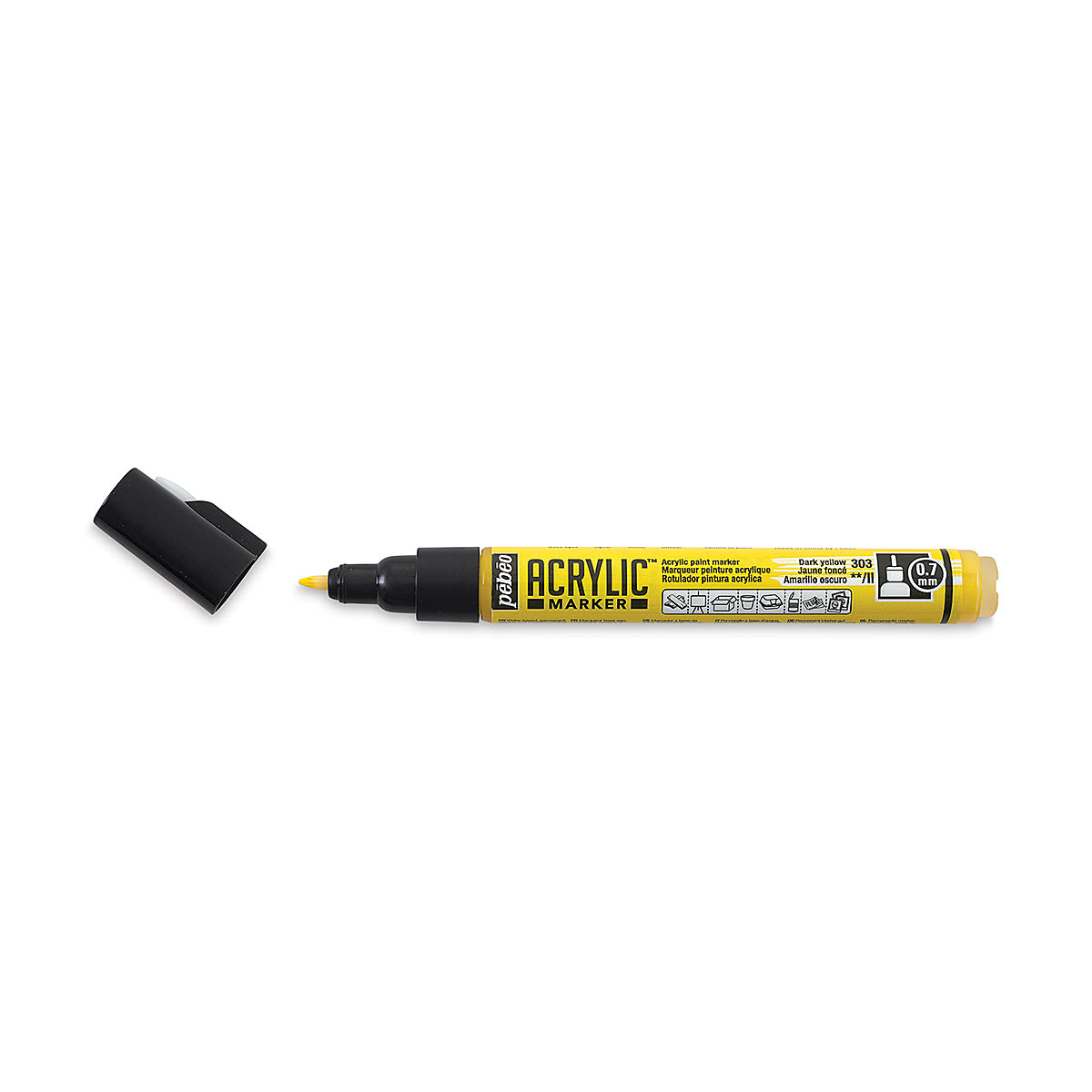 Pebeo Acrylic Marker - Dark Yellow, 0.7 mm, Fine Nib