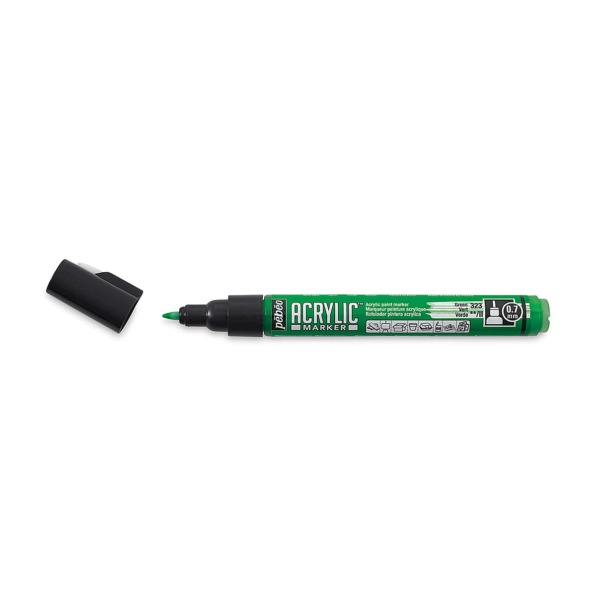 Pebeo Acrylic Marker - Green, 0.7 mm, Fine Nib