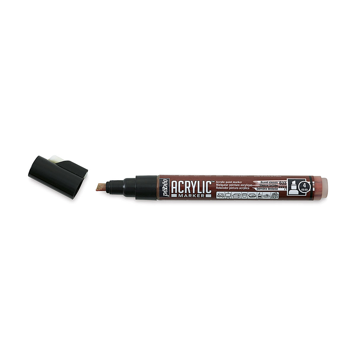 Pebeo Acrylic Marker - Burnt Sienna, 4 mm, Chisel Nib