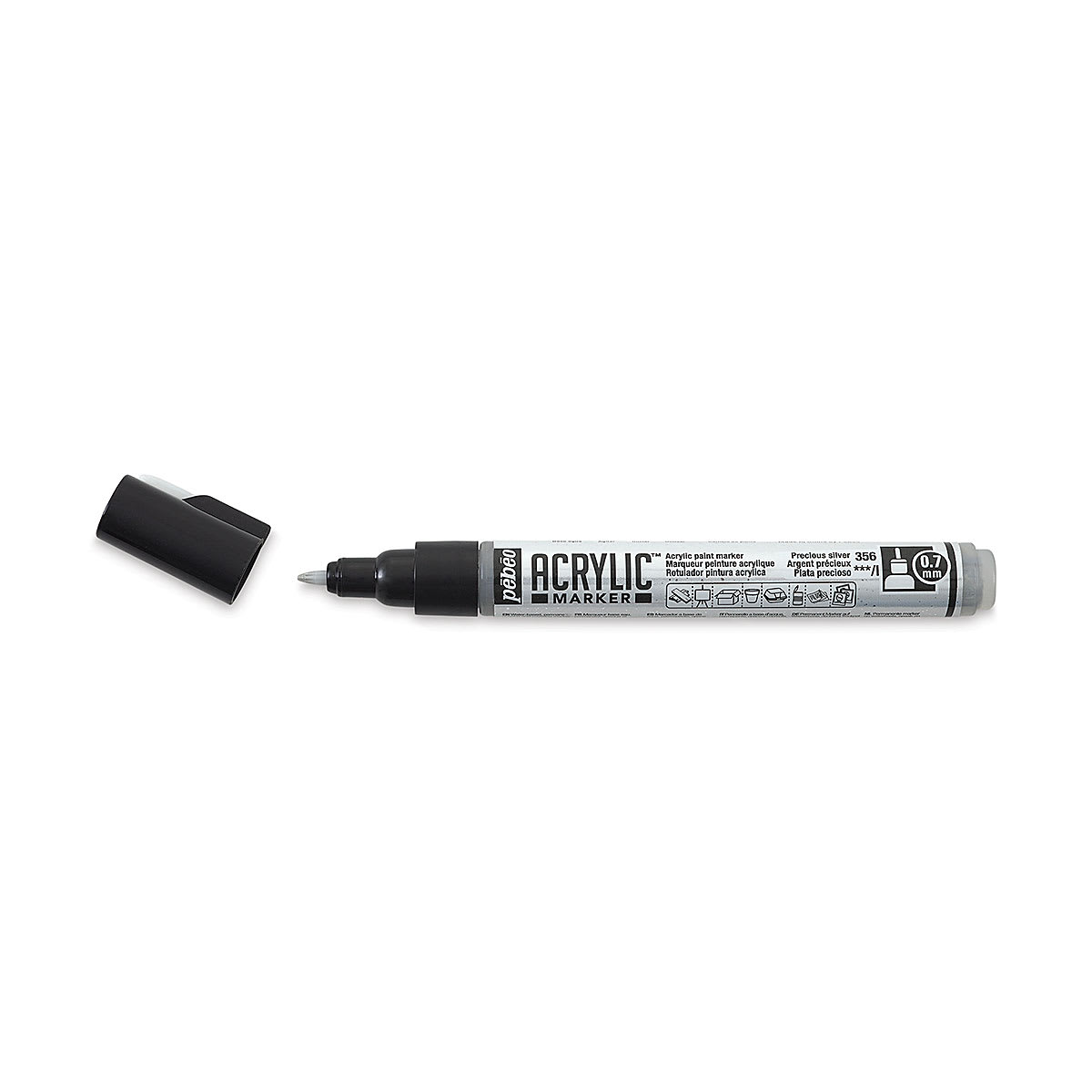 Pebeo Acrylic Marker - Precious Silver, 0.7 mm, Fine Nib
