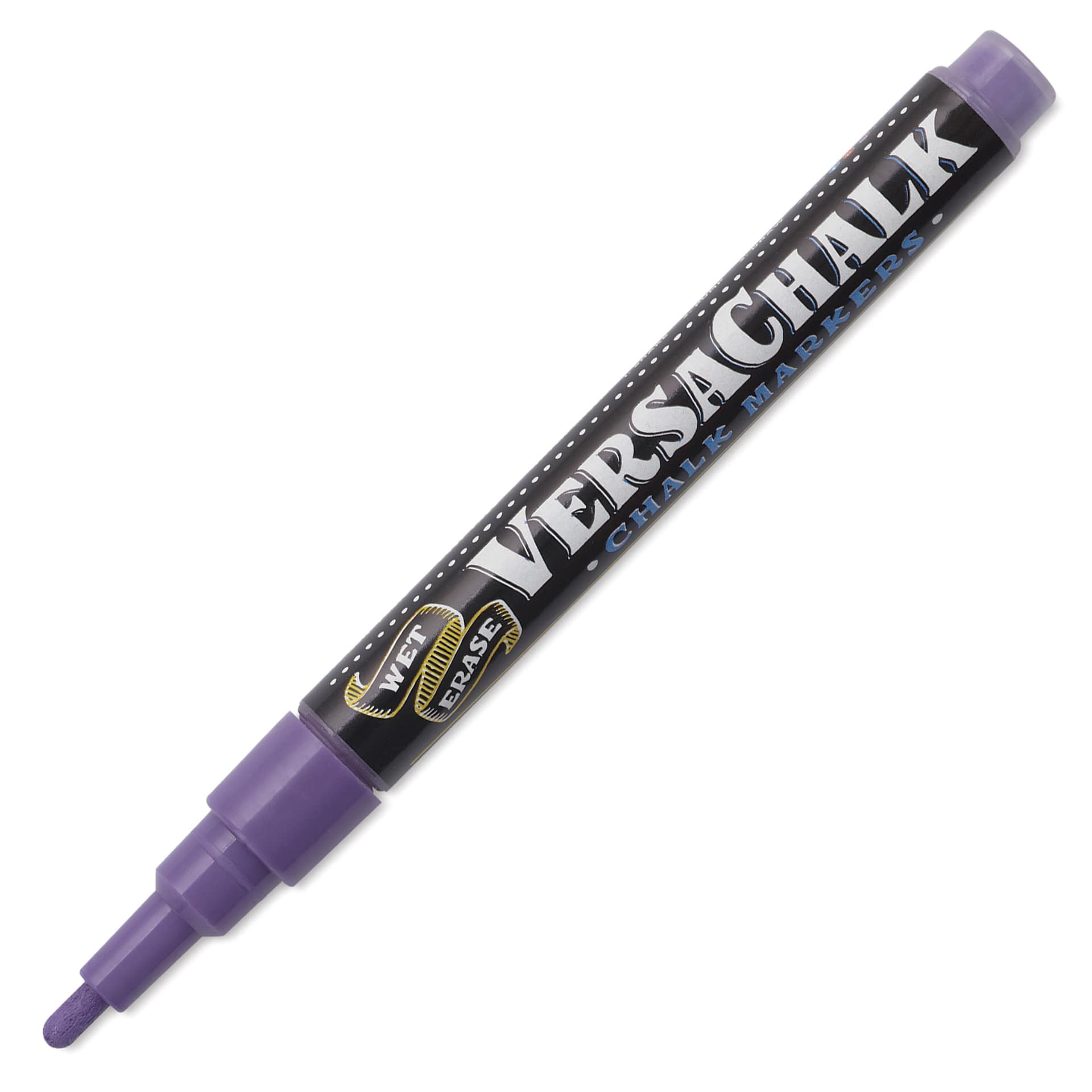 VersaChalk Wet Erase Liquid Chalk Marker - Classic Purple Grape, 3 mm, Fine Tip, cap off