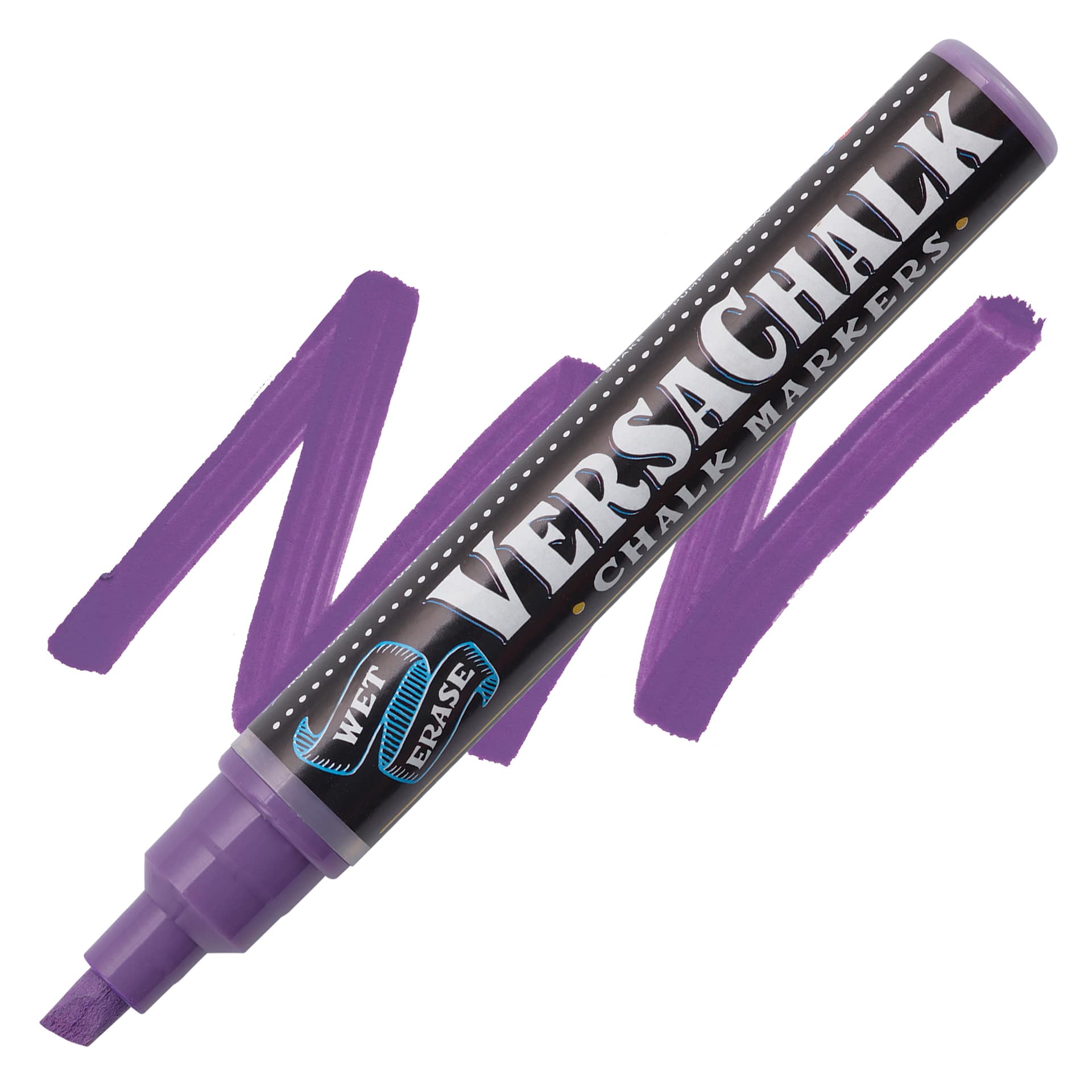 VersaChalk Wet Erase Liquid Chalk Marker - Classic Purple Grape, 5 mm, swatch and marker