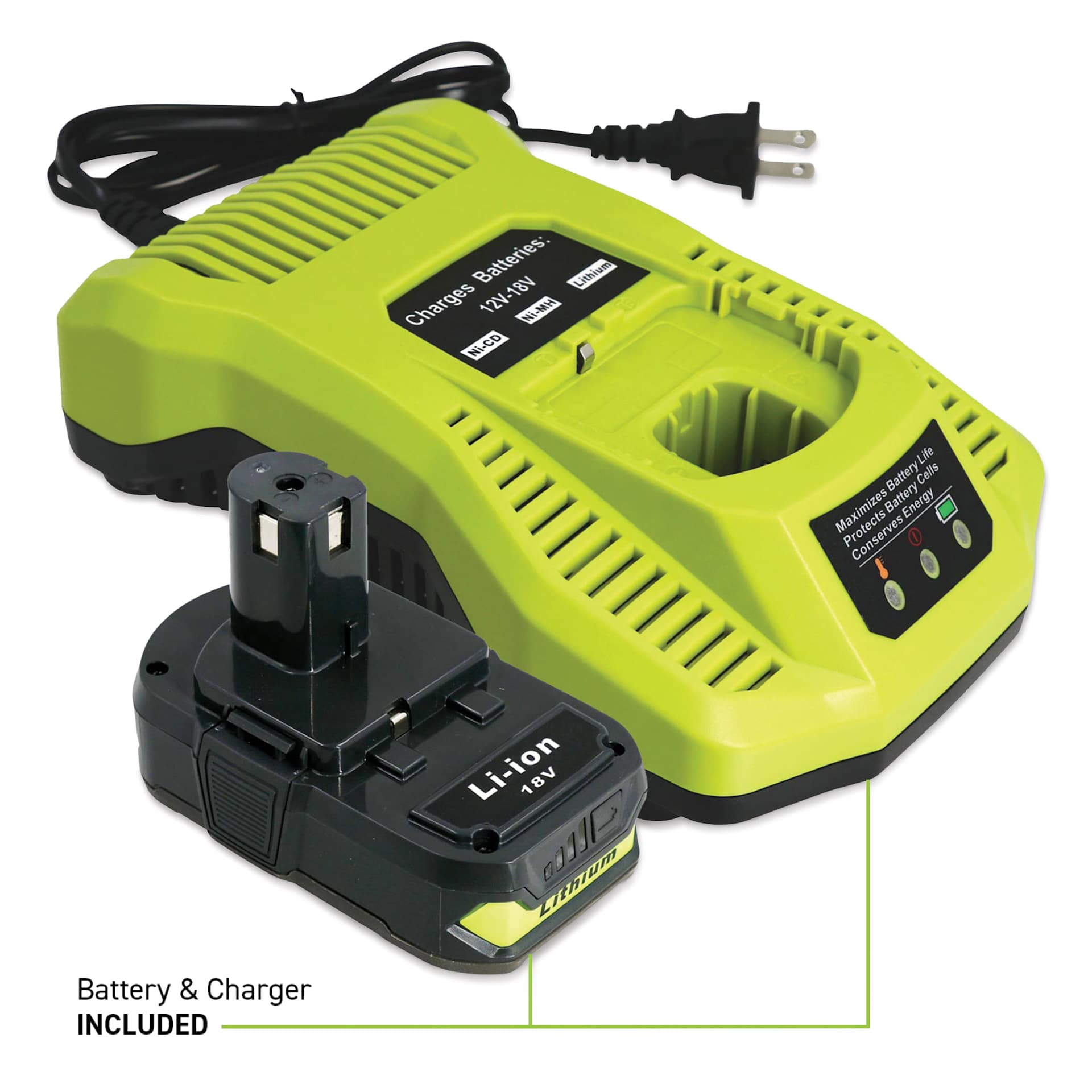 Surebonder Professional Battery Powered High Temp Glue Gun Kit, battery and charger displayed