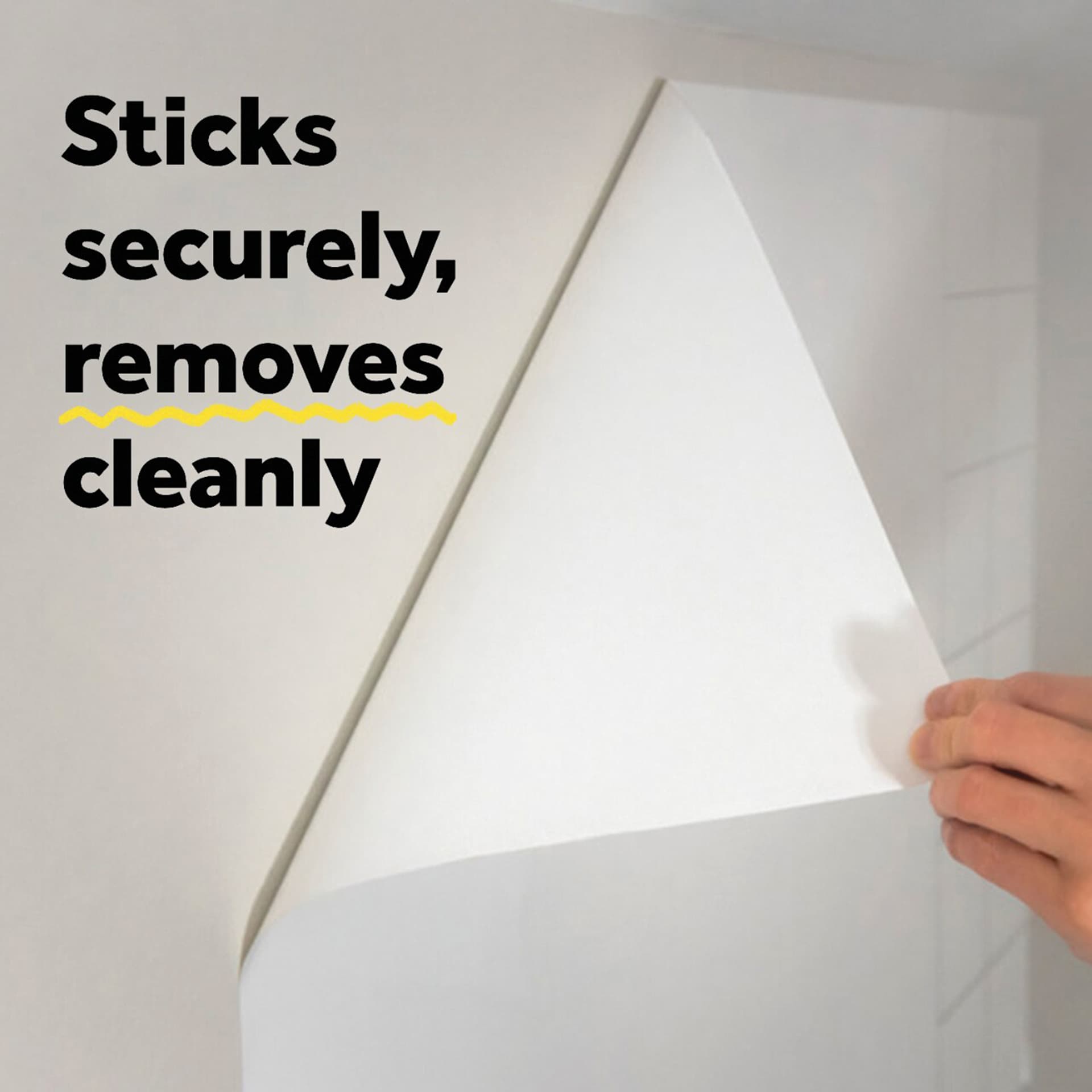 Sticks securely, removes cleanly