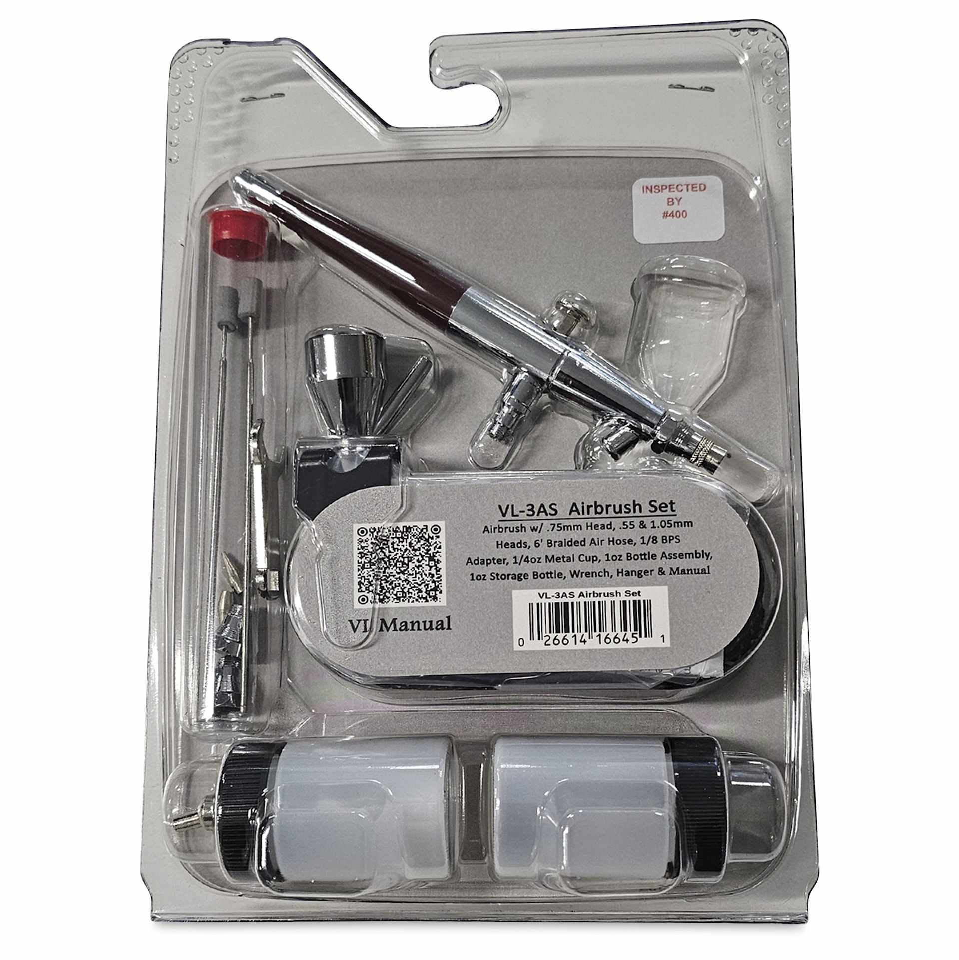 Paasche Model VL Double Action Airbrush - Complete Set, back of packaging
