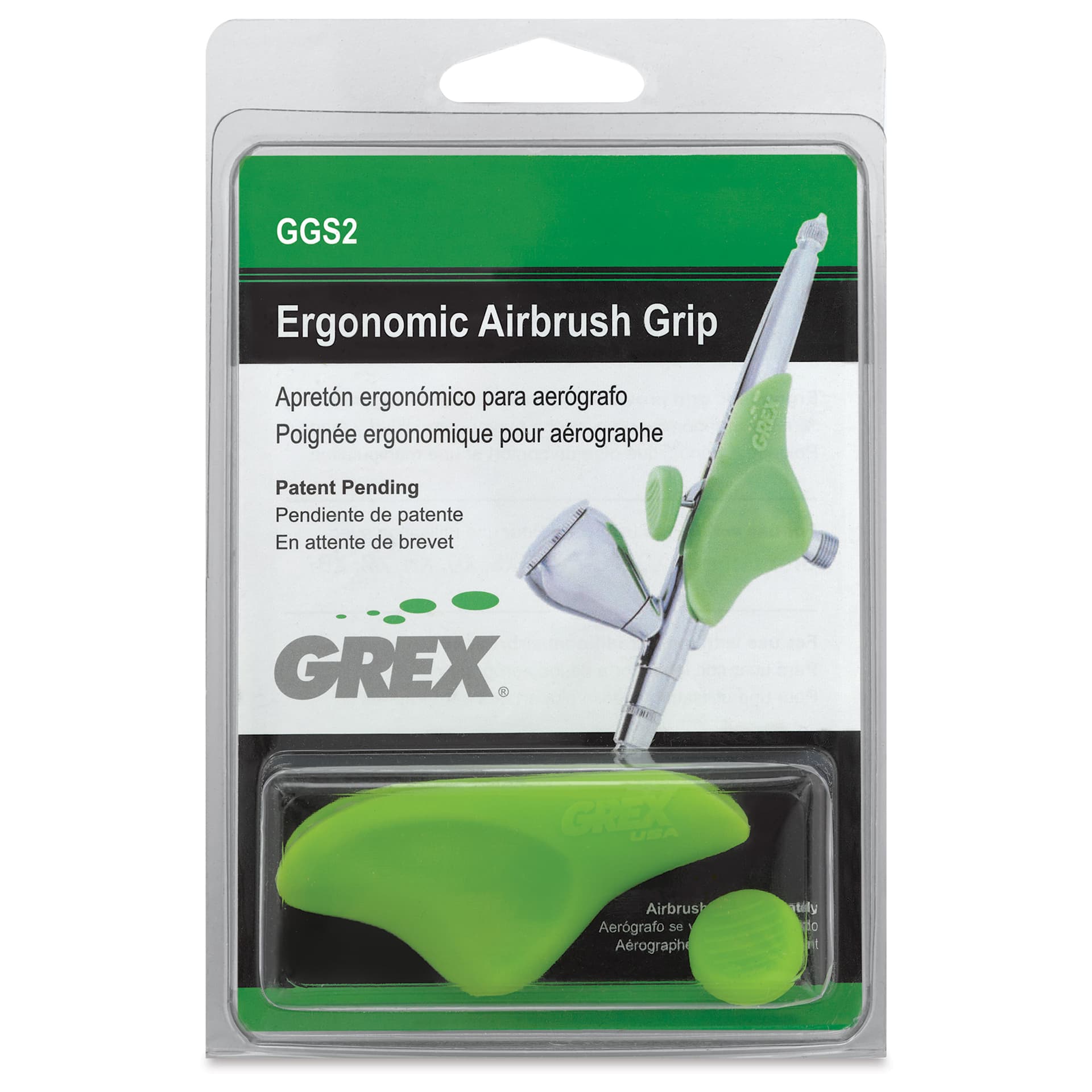 Grex GGS2 Ergonomic Slip-On Airbrush Grip, front of packaging