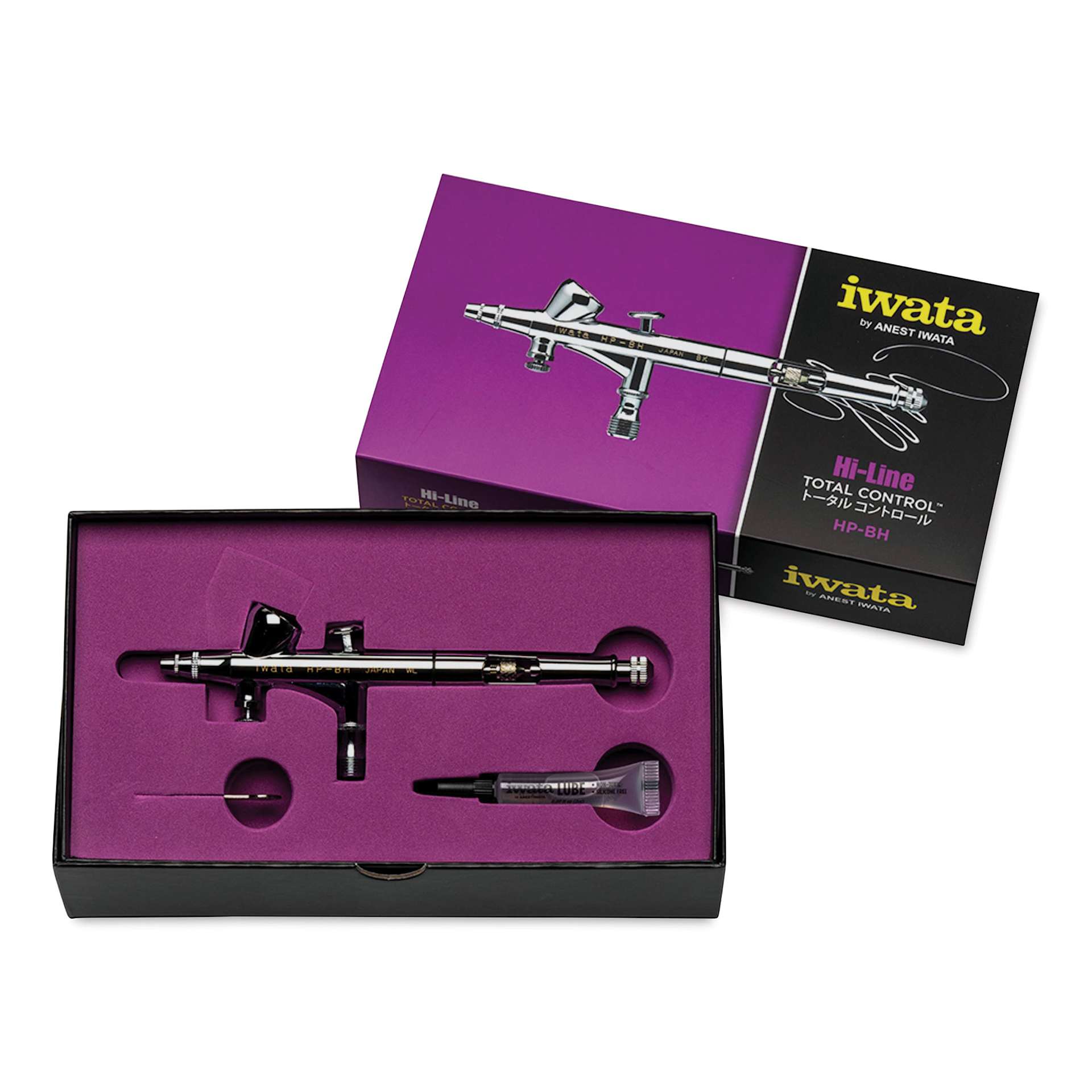Iwata Hi-Line Airbrush - Side view of HP-BH 1/16 Oz, 0.2mm Nozzle  (In package)