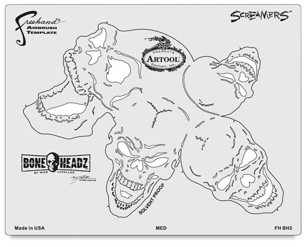 Artool BoneHeadz Freehand Templates - Single Screamer Template from set of 4