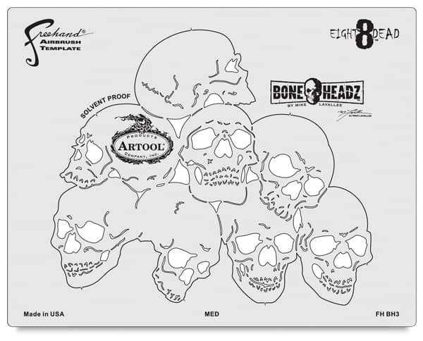 Artool BoneHeadz Freehand Templates - Single 8 Dead Template from set of 4