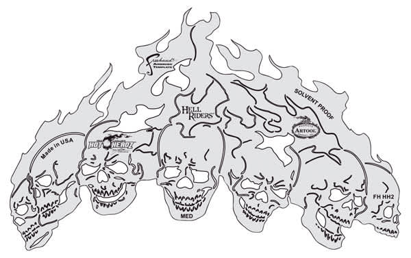 HotHeadz Hell Riders Templates, Set of 4