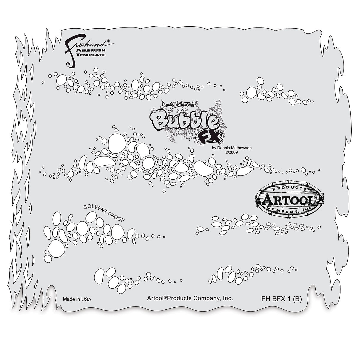 Artool Bubble FX Freehand Templates - Template 2 in 4 pc Set