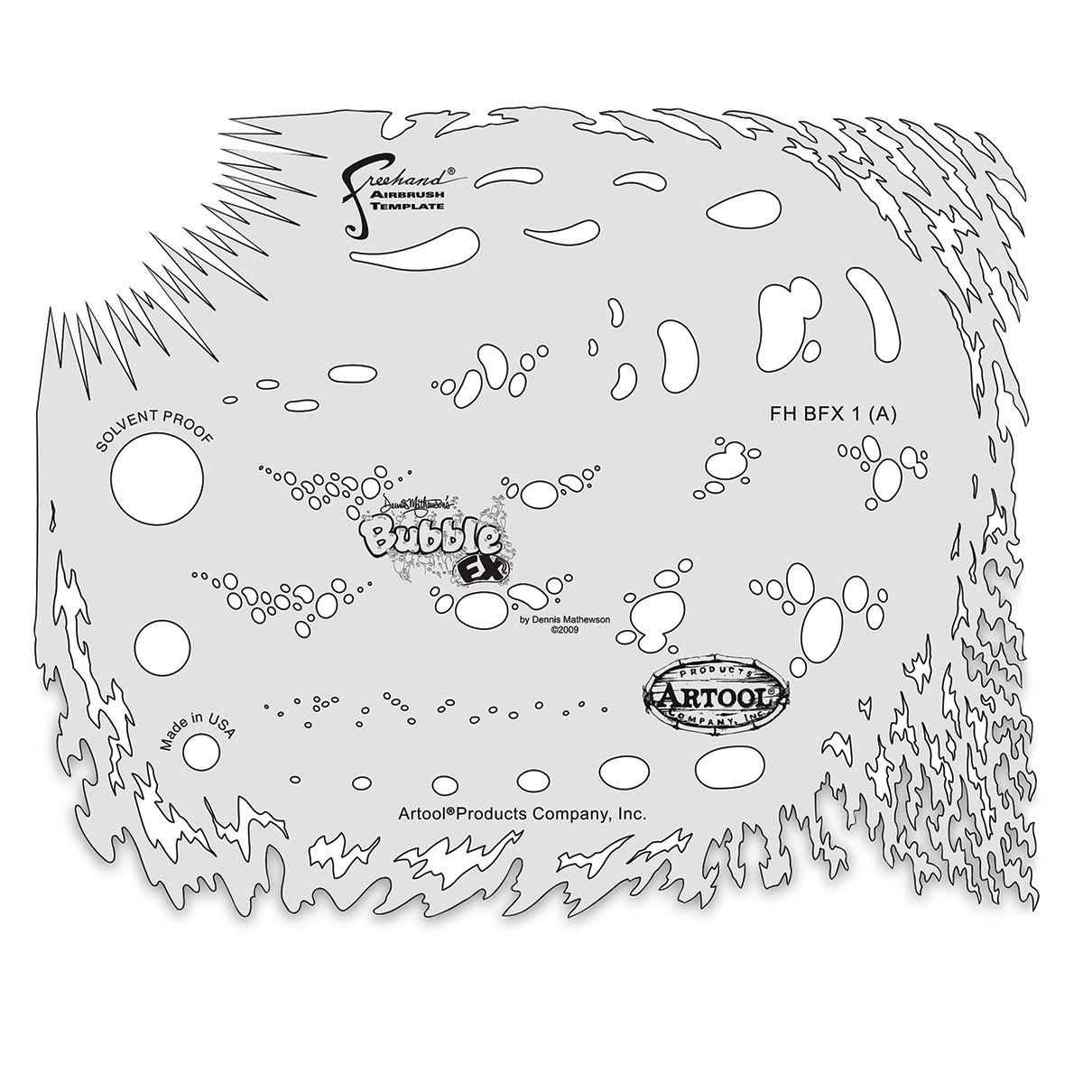 Artool Bubble FX Freehand Templates - Template 1 in 4 pc set
