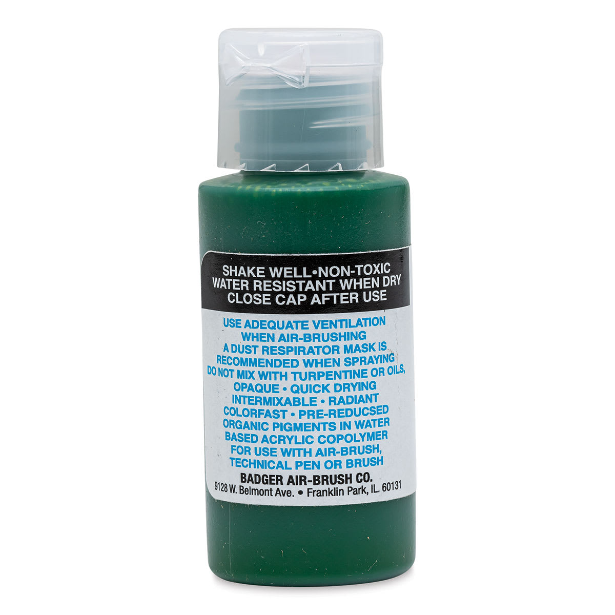 Badger Air-Opaque Airbrush Color - 1 oz, Green - back