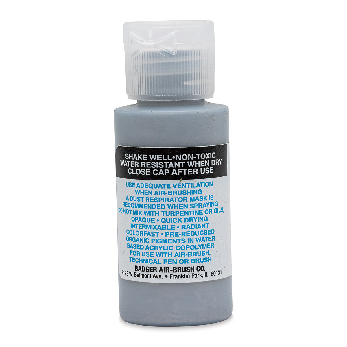 Badger Air-Opaque Airbrush Color - 1 oz, Pearl Silver - back