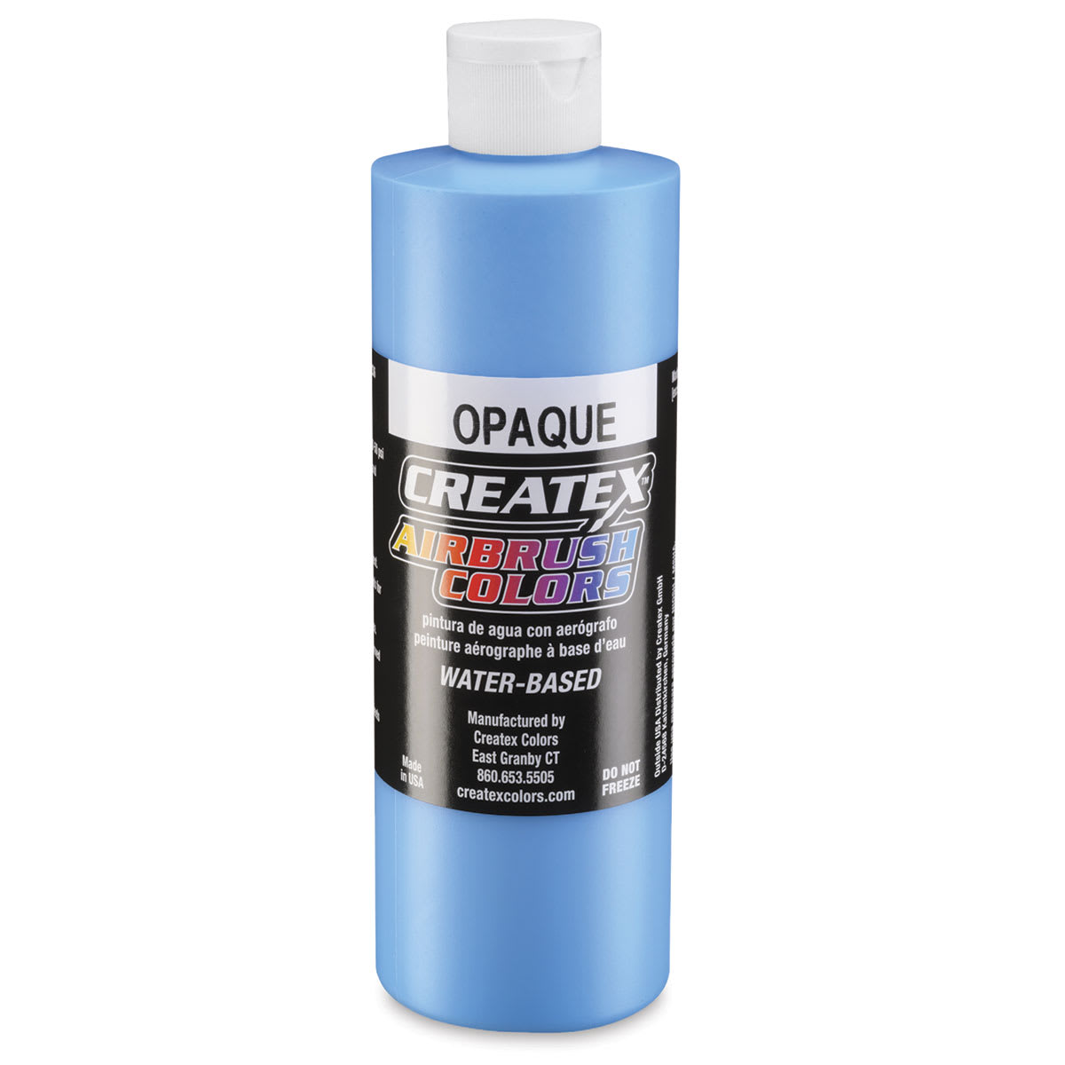 Createx Airbrush Color - 16 oz bottle of Opaque Sky Blue shown