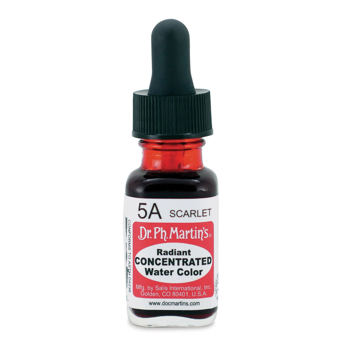 Dr. Ph. Martin's Radiant Concentrated Individual Watercolor - 1/2 oz, Scarlet Dr. Ph. Martin's Radiant Concentrated Individual Watercolor - 1/2 oz, Scarlet
