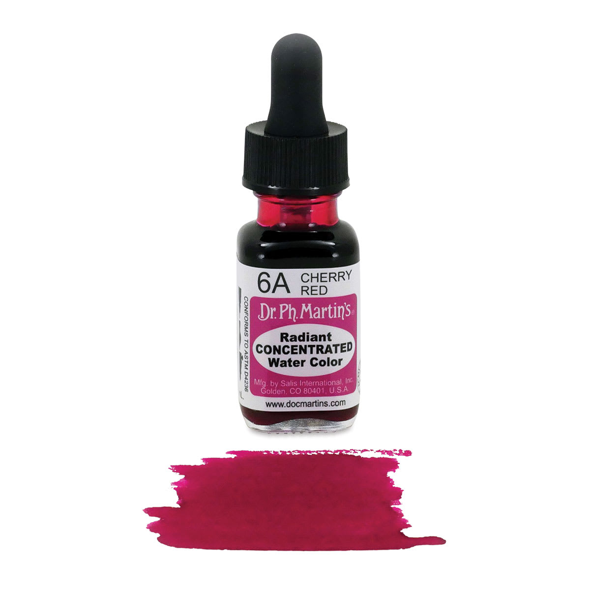 Dr. Ph. Martin's Radiant Concentrated Individual Watercolor - 1/2 oz, Cherry Red
