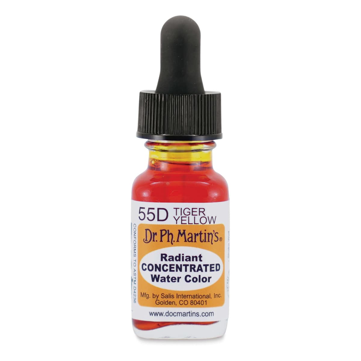 Dr. Ph. Martin's Radiant Concentrated Individual Watercolor - 1/2 oz, Tiger Yellow