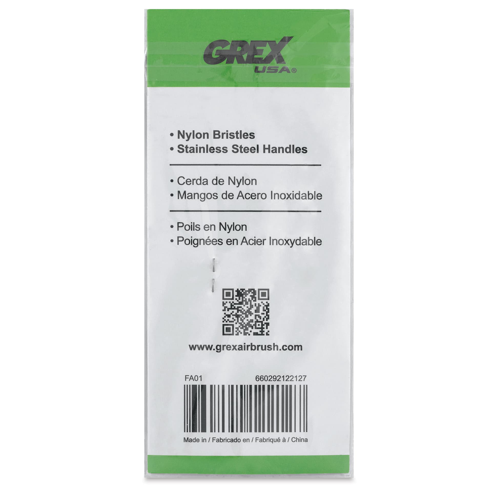 Grex Mini Airbrush Cleaning Set, back of package