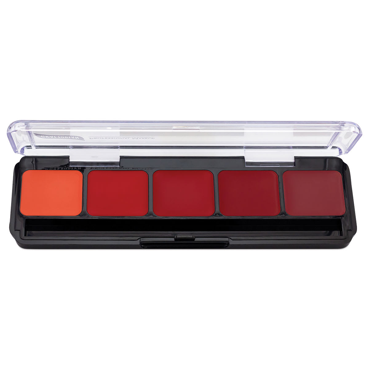 Graftobian Lip Palettes - Front view of open Red palette