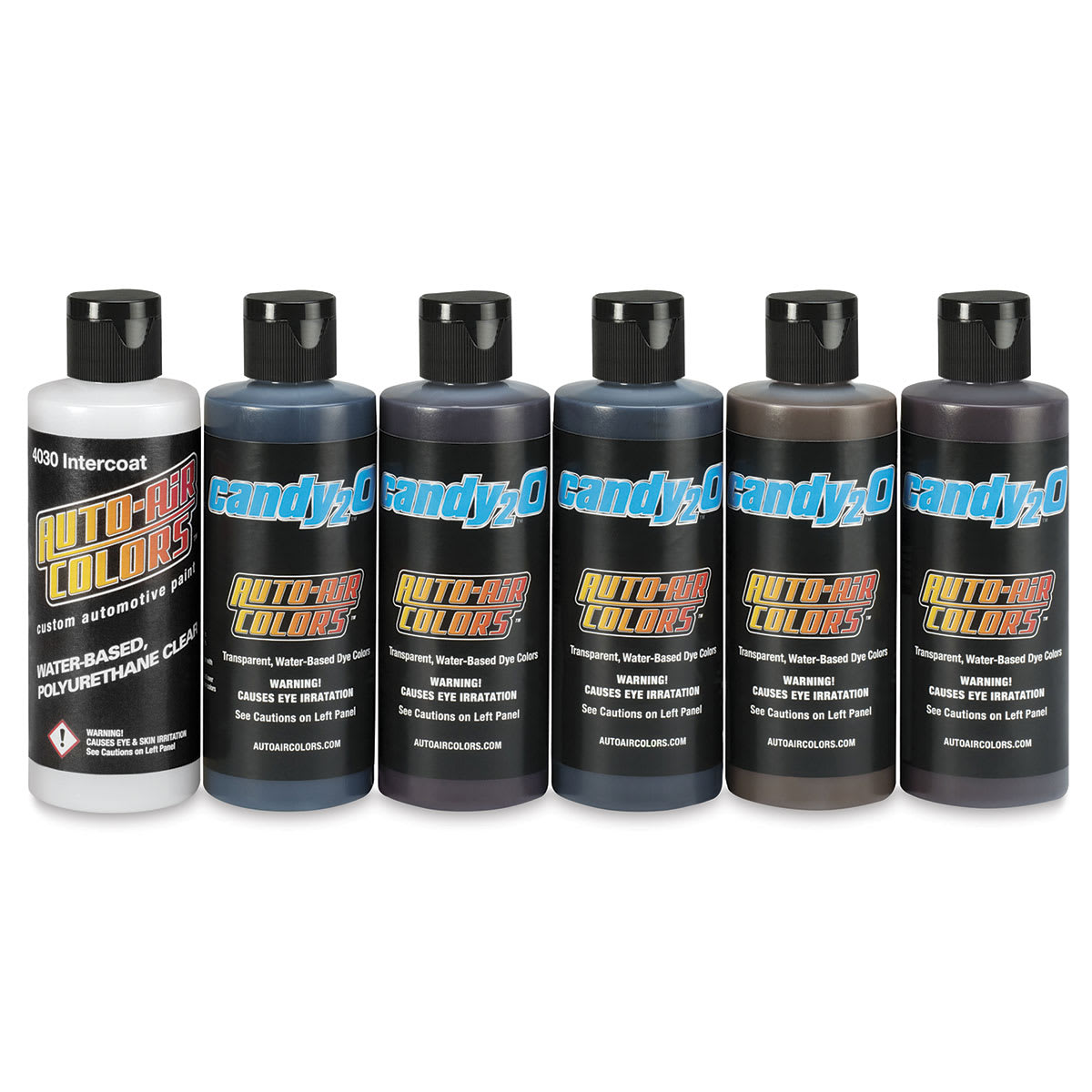 Createx Candy2O Auto Air Color - Warm Colors, Set of 6, 4 oz