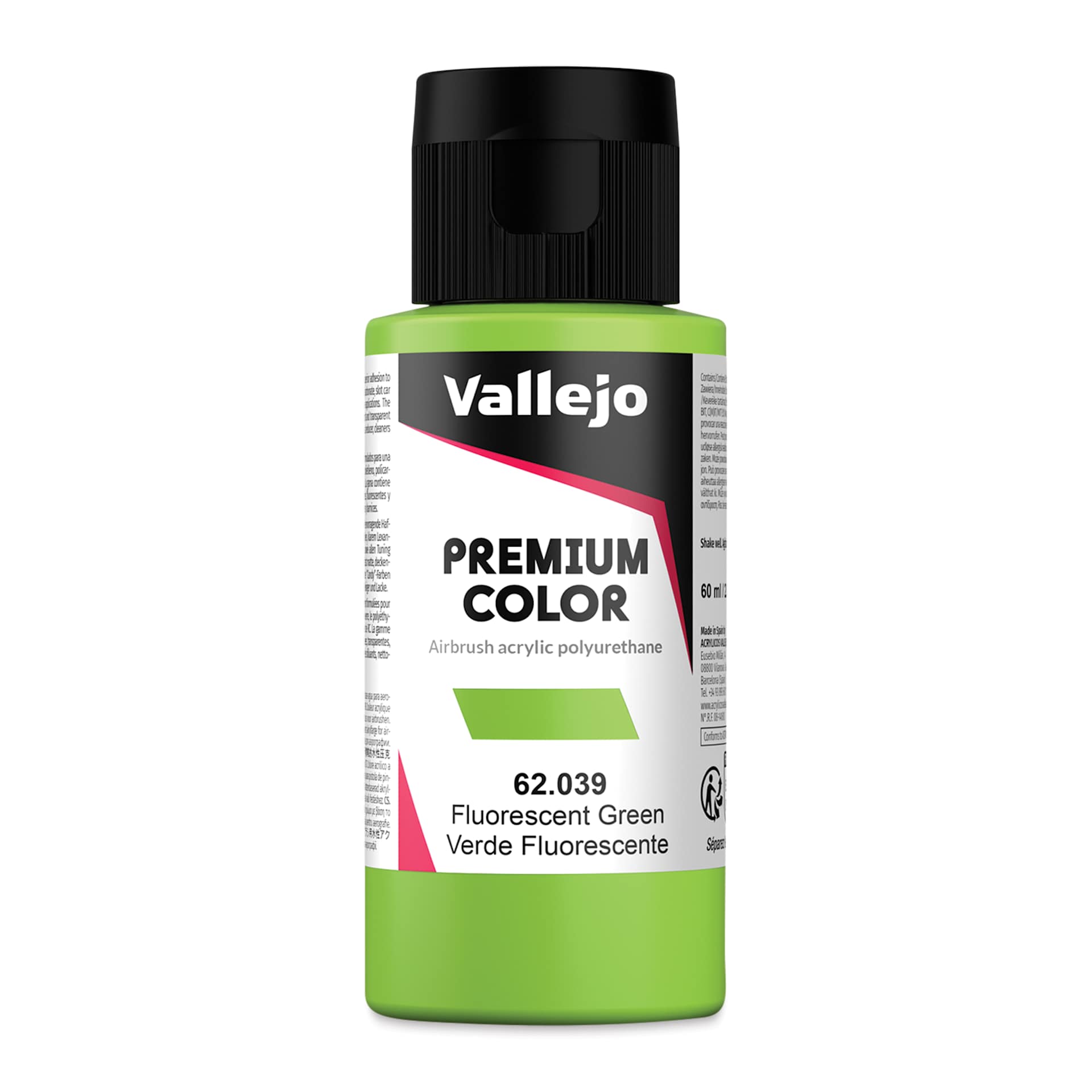 Vallejo Premium Airbrush Colors - 60 ml, Fluorescent Green