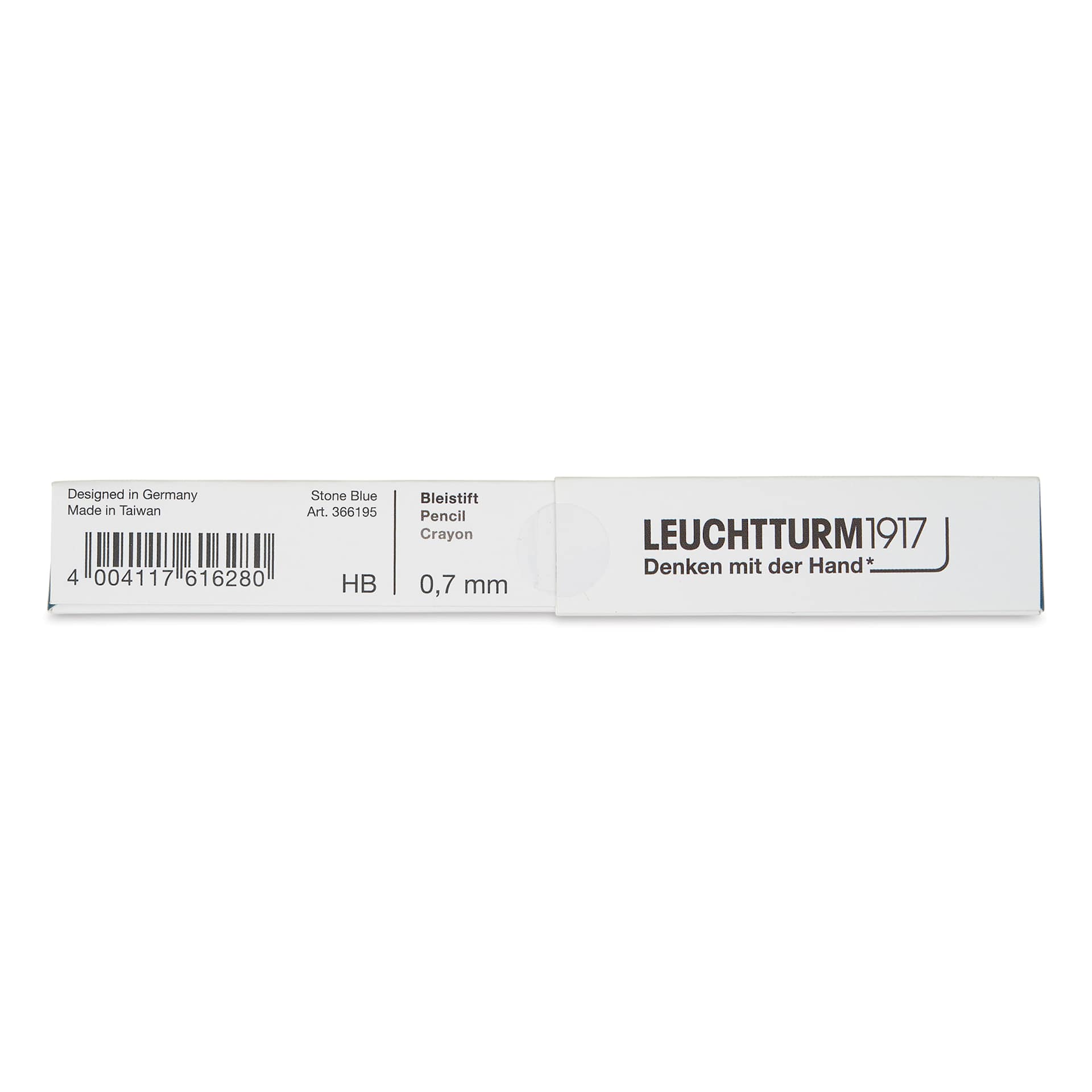 Leuchtturm1917 Drehgriffel Nr. 2 Mechanical Pencil - Stone Blue, back of the packaging