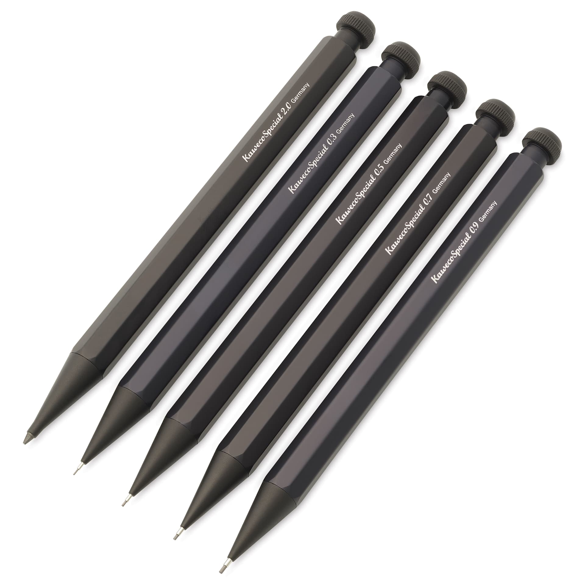 Kaweco Special Mechanical Pencils, laid out in various sizes