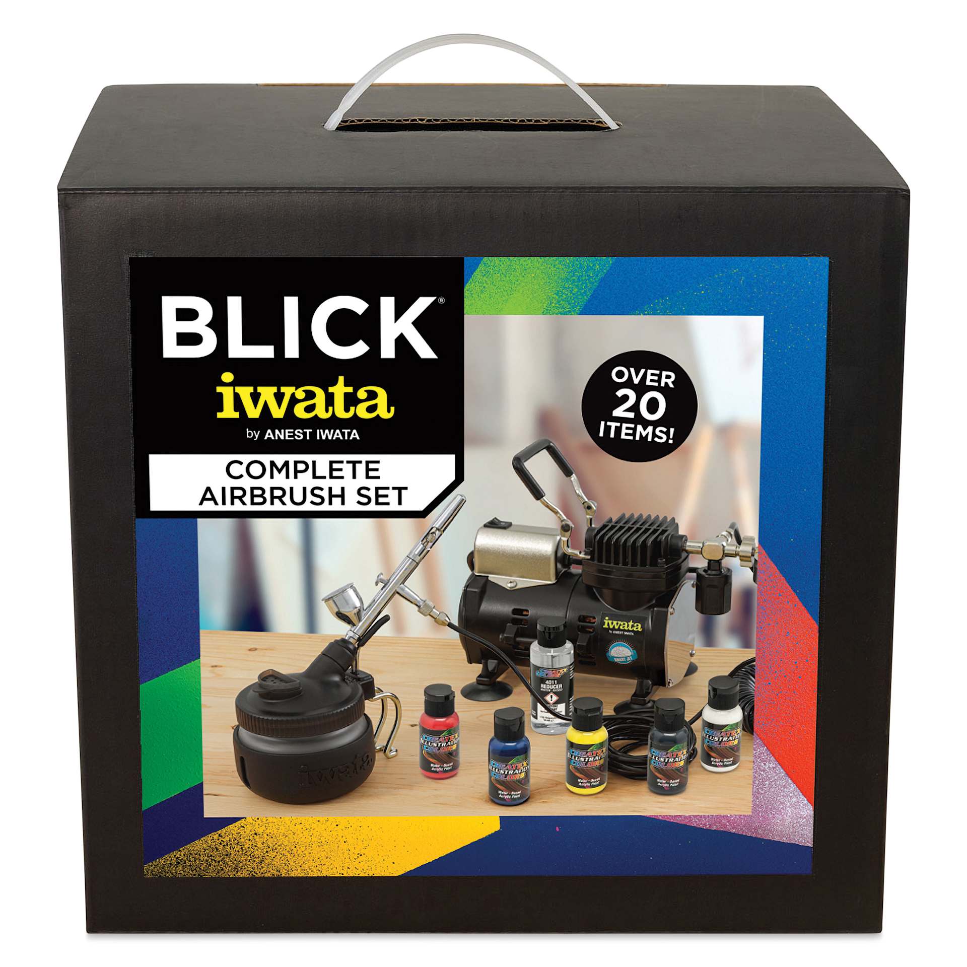 Blick Complete Airbrush System by Iwata, front of box