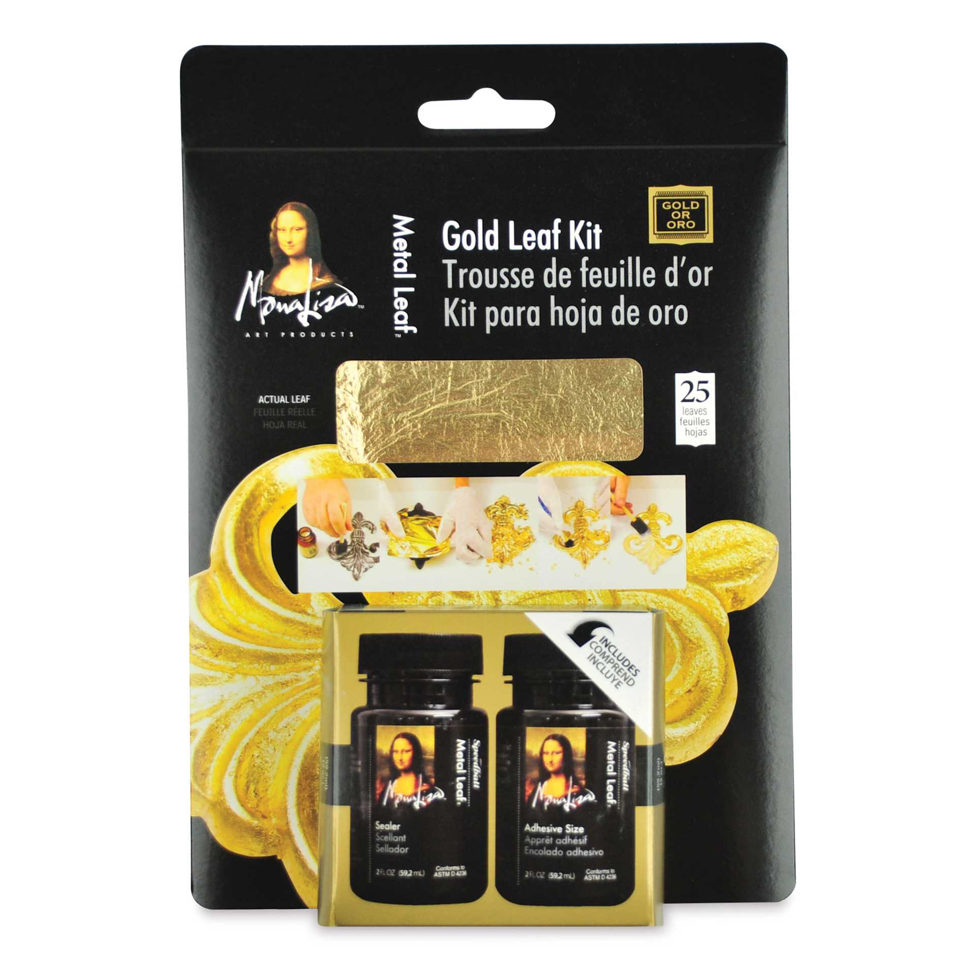 Mona Lisa Composition Gold Leaf Kit front of packaging Mona Lisa Composition Gold Leaf Kit front of packaging