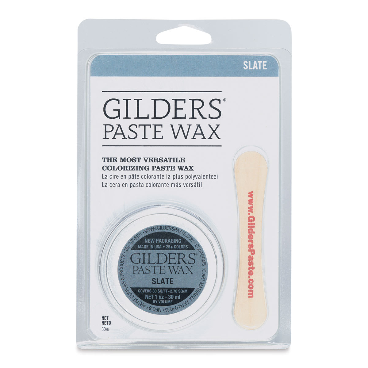 Gilders Paste Wax - 30 ml, Slate - front of packaging