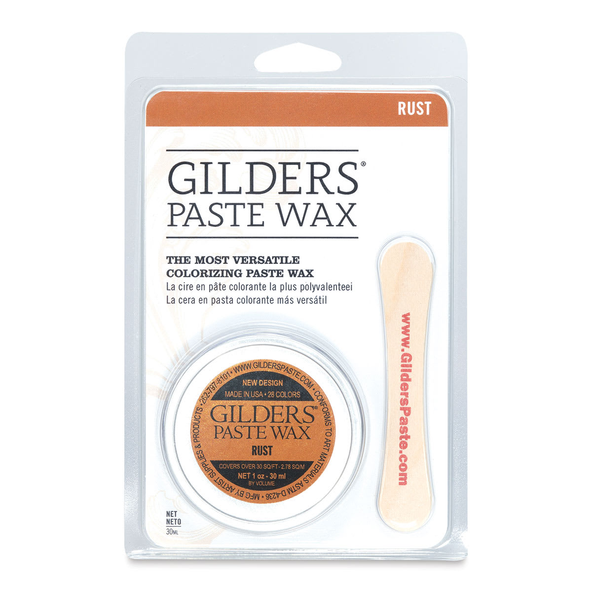 Gilders Paste Wax - 30 ml, Rust - front of packaging