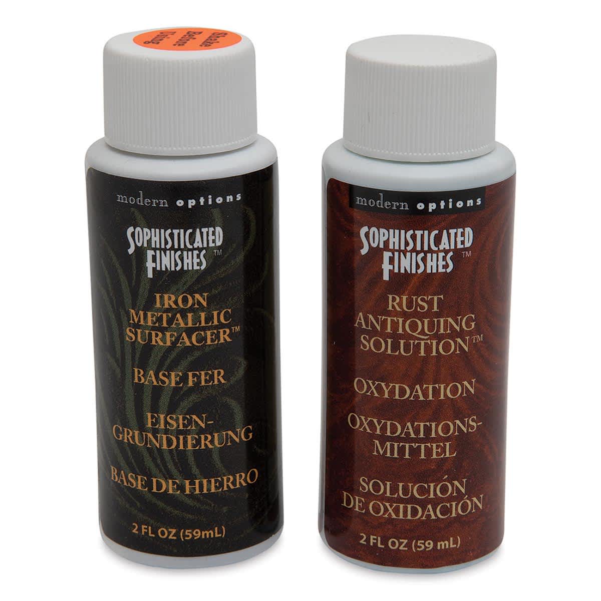 Instant Iron & Instant Rust - 2 oz bottles of Iron Metallizer and Antiquing Solution shown