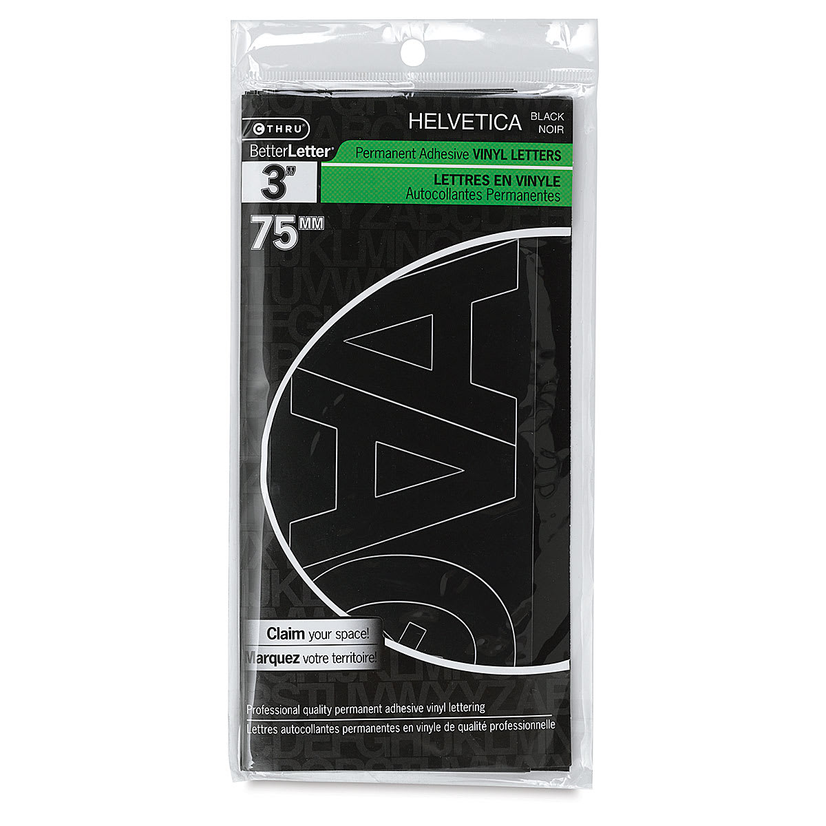 Westcott BetterLetter Self-Adhesive Vinyl Letters – 3” Permanent Letters, Helvetica, Black