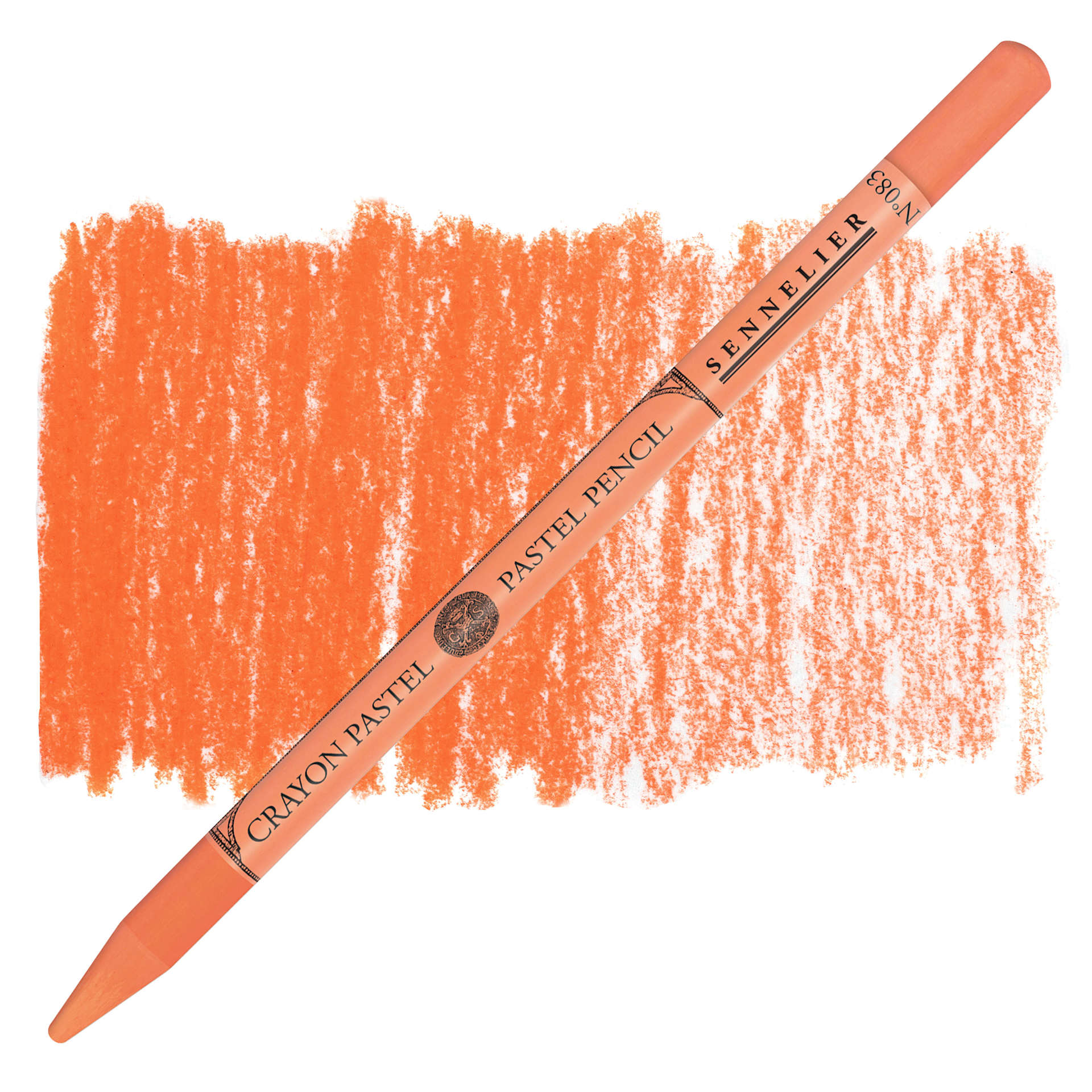 Sennelier Woodless Pastel Pencil - Vermilion, pencil and swatch