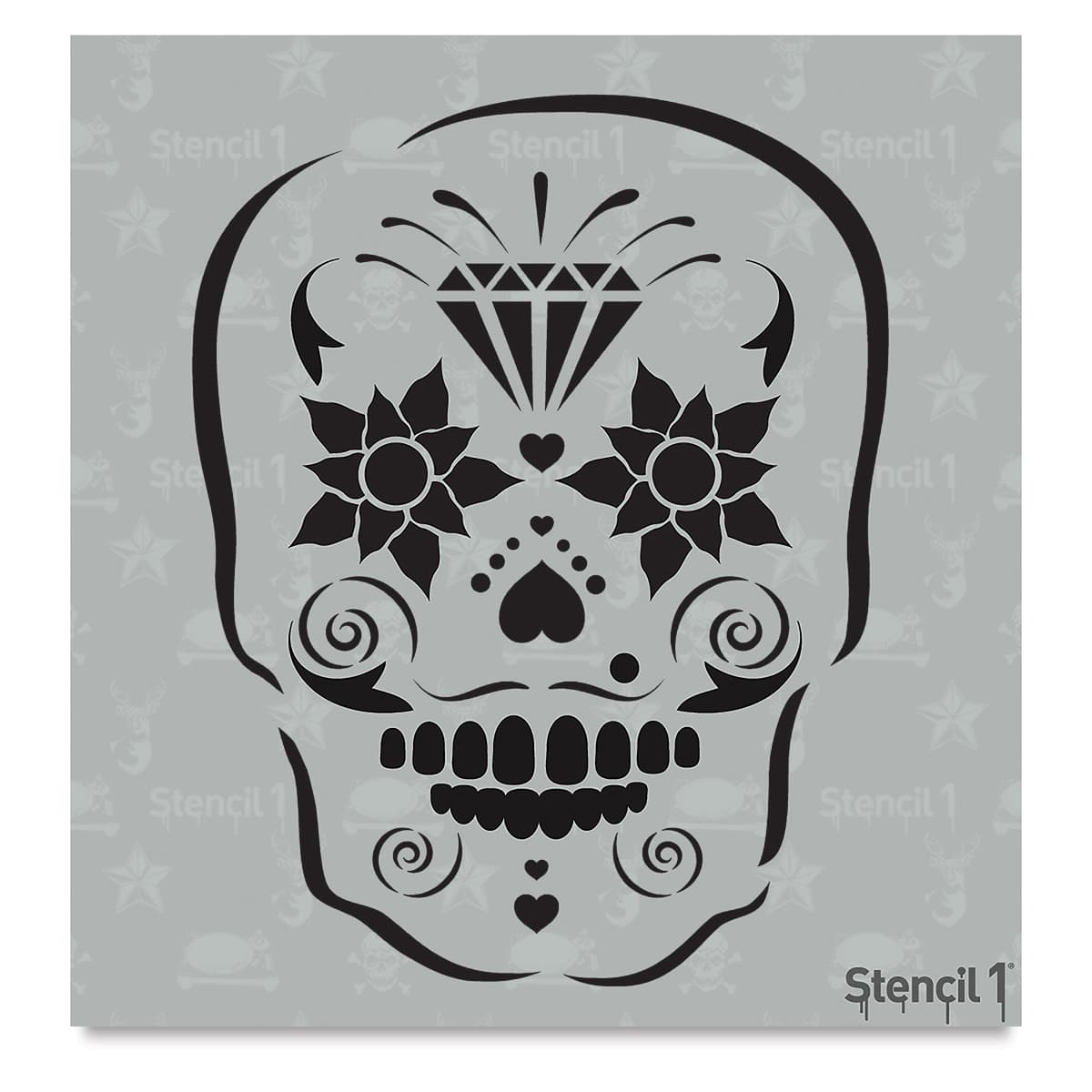Stencil1 Stencil - Sugar Skull, 5-3/4'' x 6''