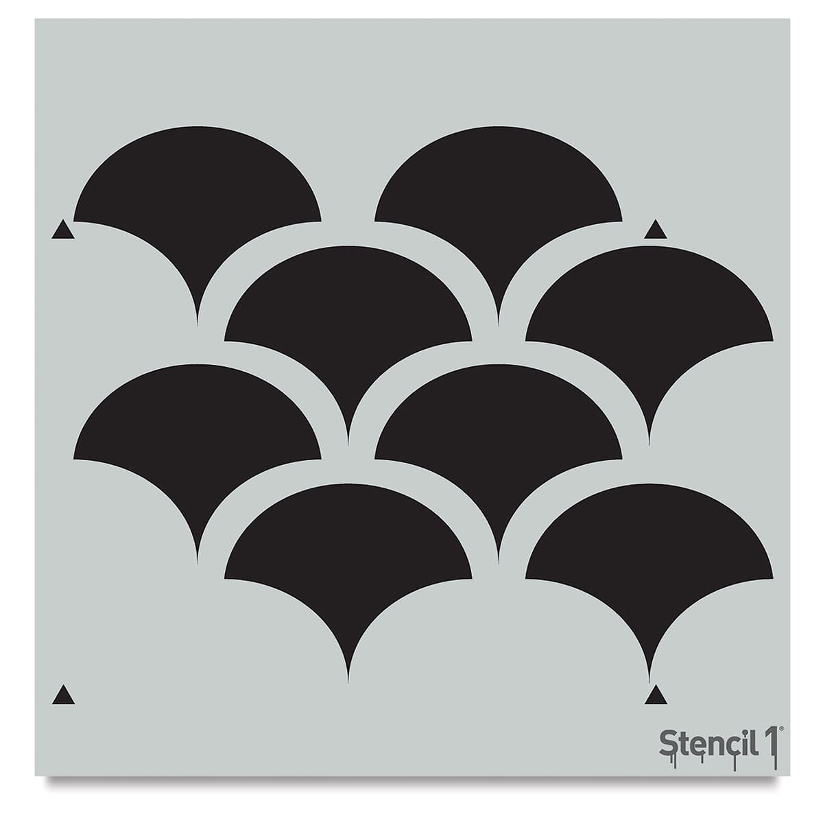 Stencil1 Stencil - Solid Scallop, Repeat Pattern, 11'' x 11''
