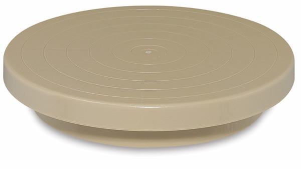 Amaco Decorating Wheel - Tilted side view showing 8" Wheel and base