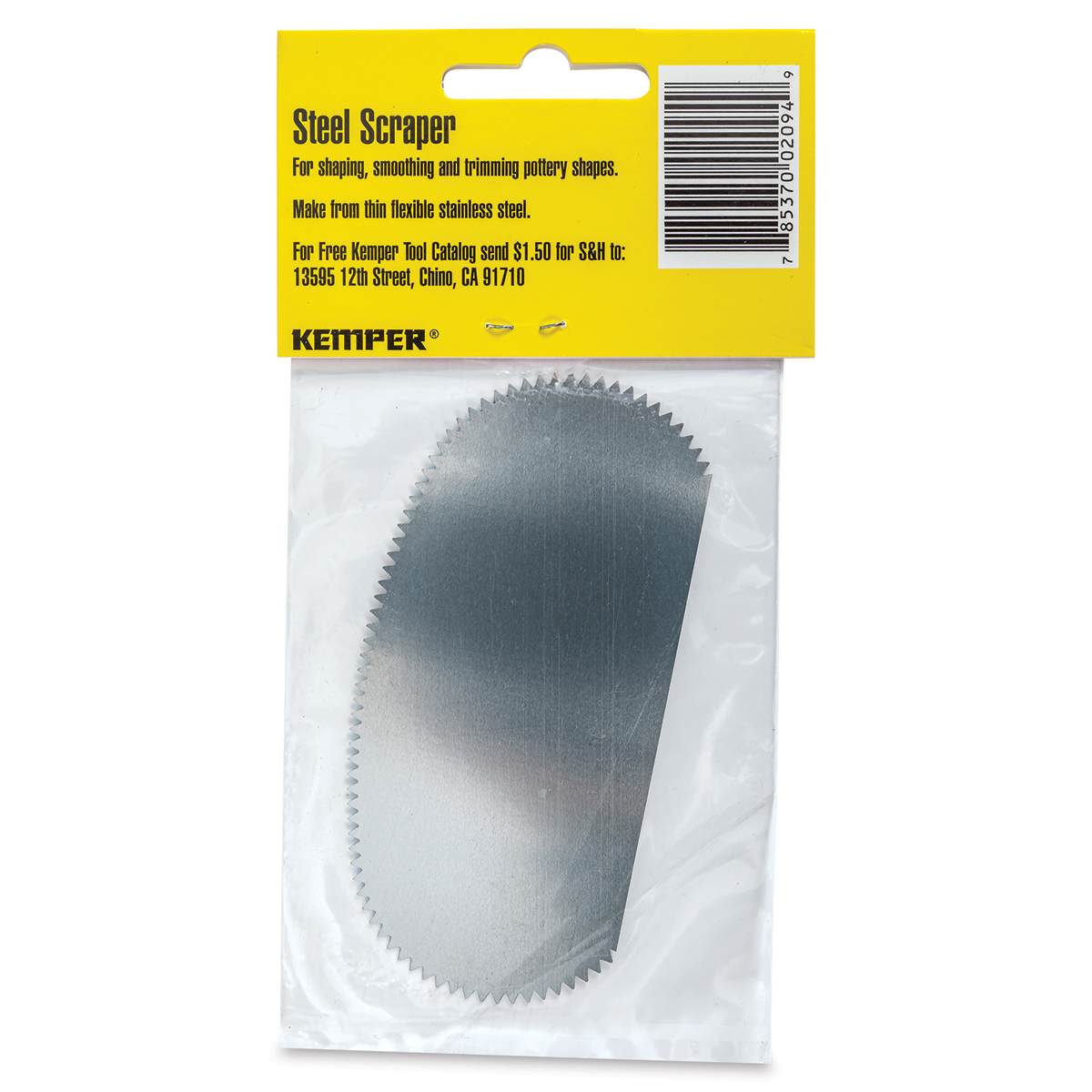 Kemper Steel Scrapers - 3-3/4", Serrated Edge, back of packaging