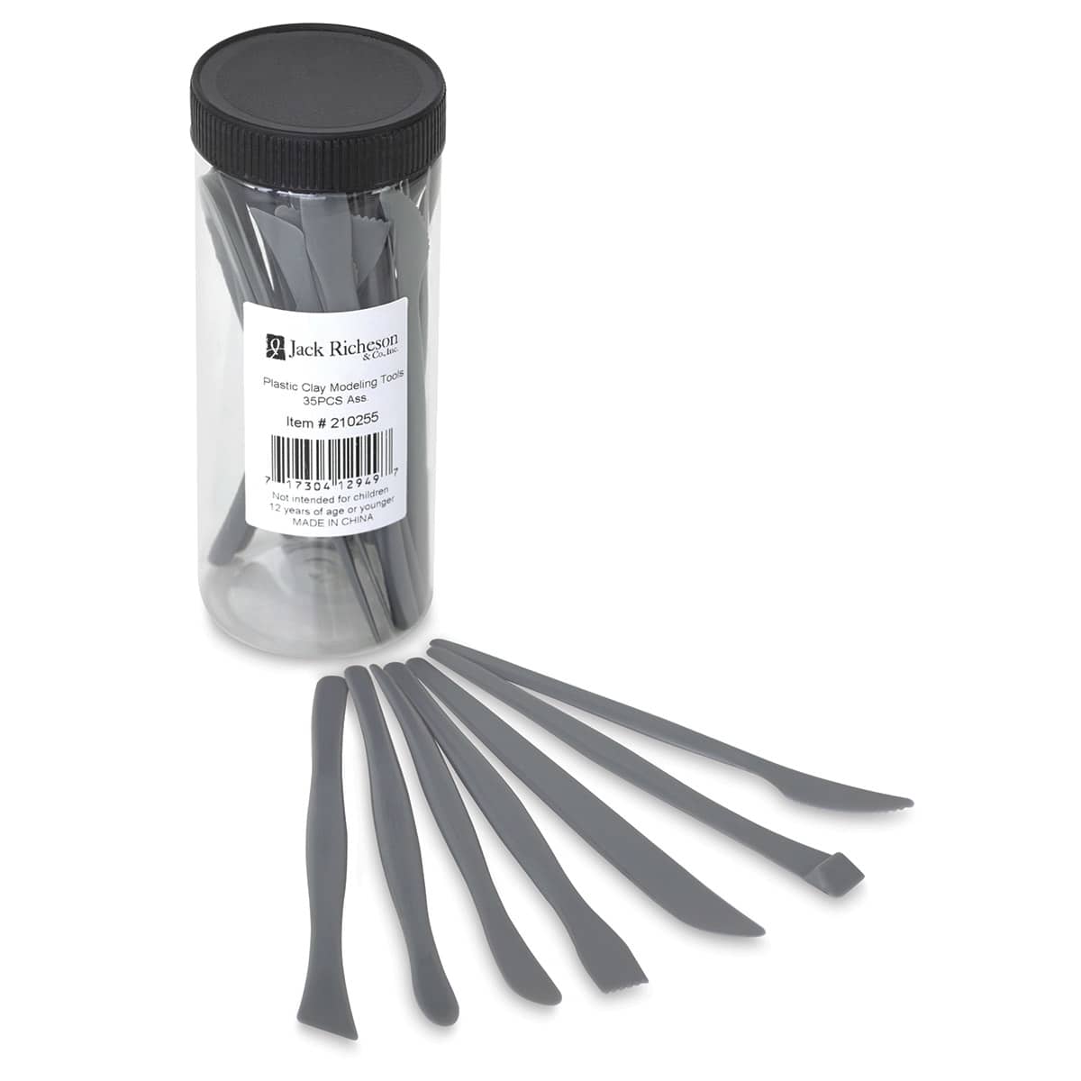 Richeson Student Clay Modeling Tool Sets - 35 pc Canister shown, with one of each tool in front