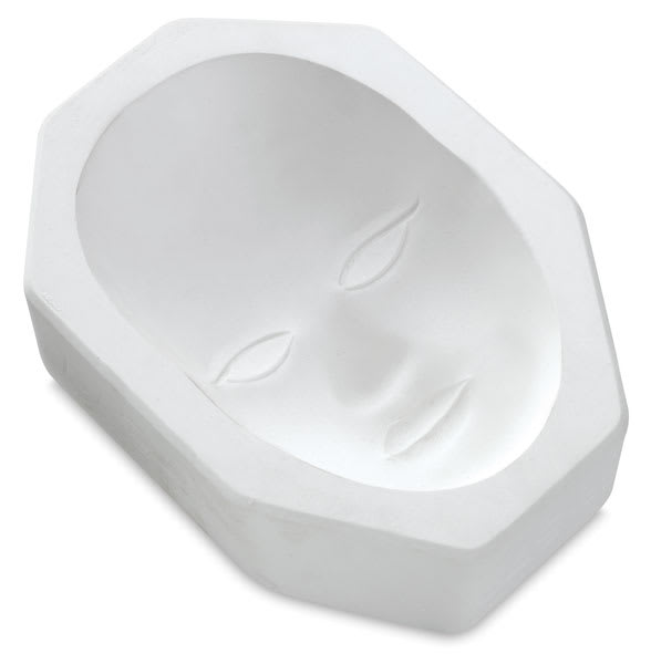 Mayco Slump and Hump Molds - Top view of One piece Mask Mold shown 