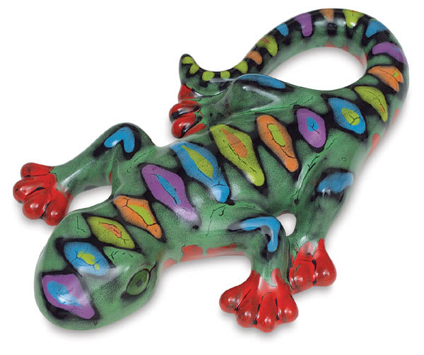 Finished Ceramic Gecko painted with Wonderglazes Finished Ceramic Gecko painted with Wonderglazes