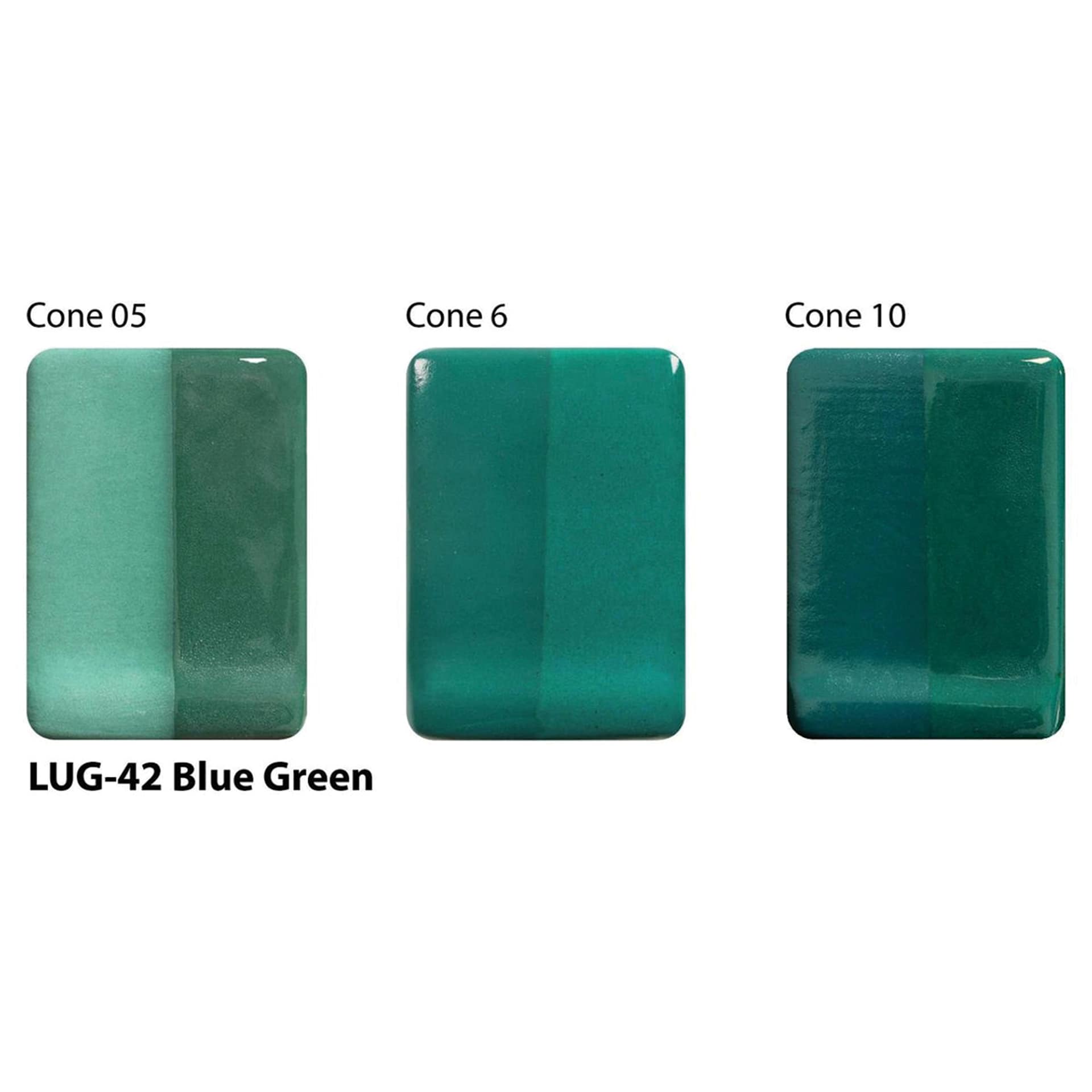 Blue Green Amaco LUG Liquid Underglaze fired to Cone 05, Cone 6, and Cone 10.