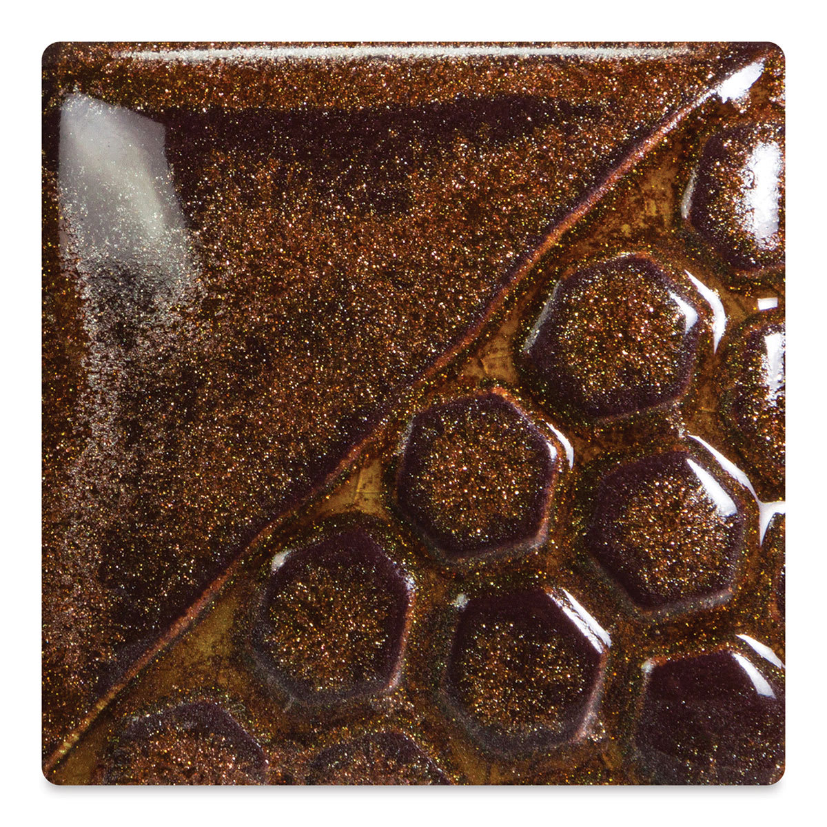 Mayco Elements Glaze - Copper Adventurine, fired at cone 06 oxidation